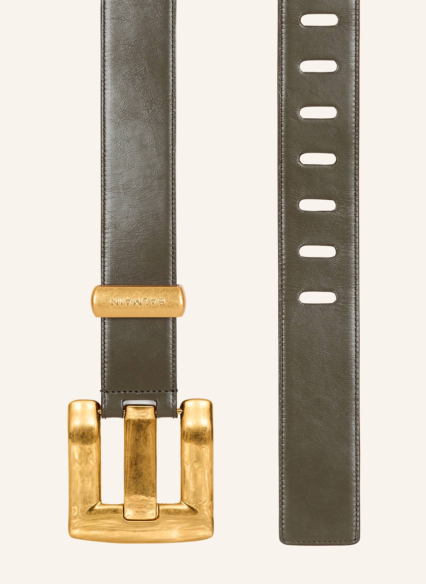 BALMAIN Gürtel Anthem aus Kalbsleder: GRÜN