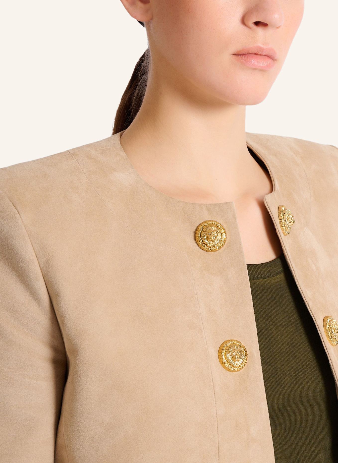 BALMAIN Spencer aus Wildleder: KHAKI