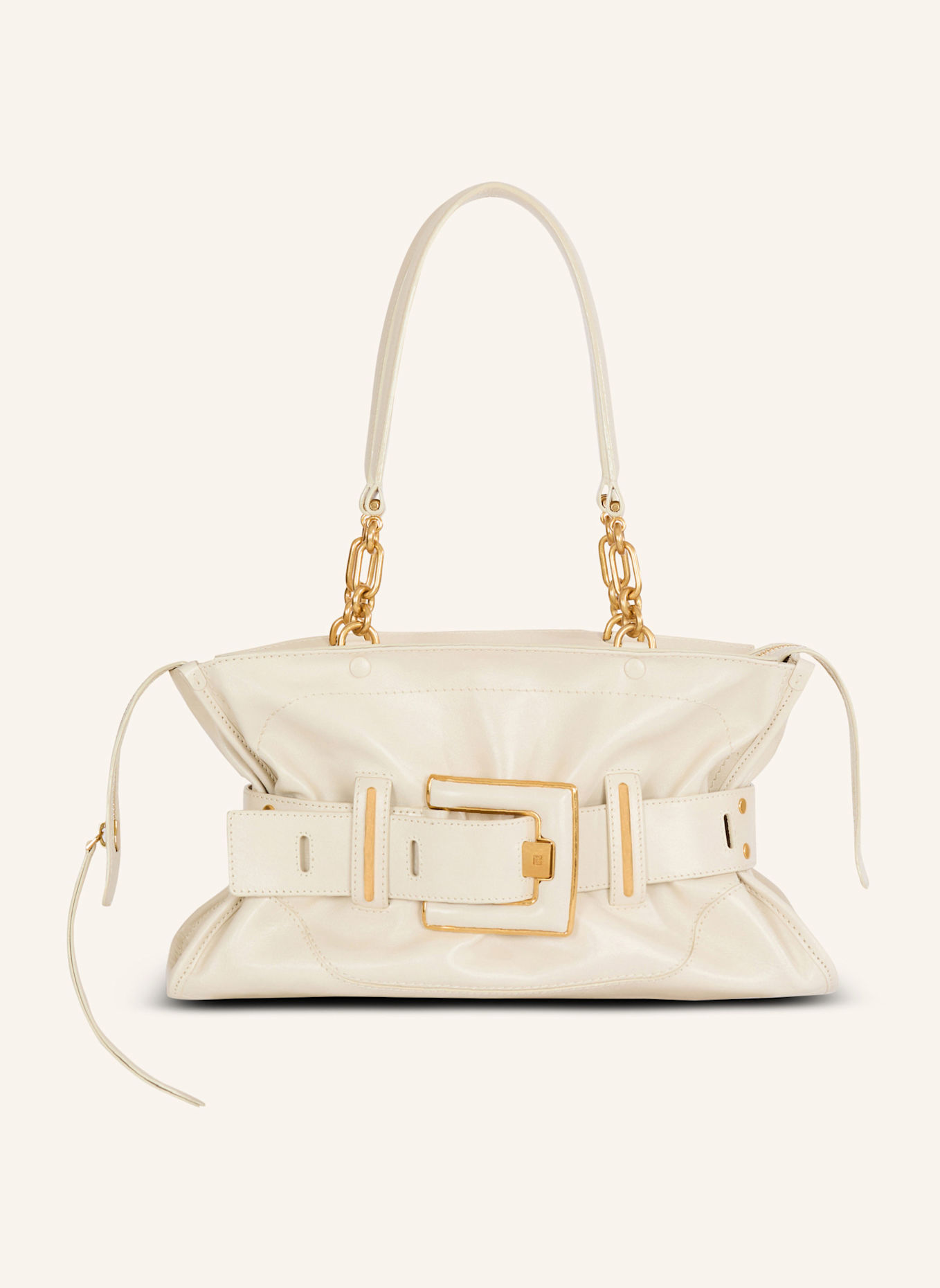 BALMAIN Tasche Anthem aus Büffelleder: WEISS