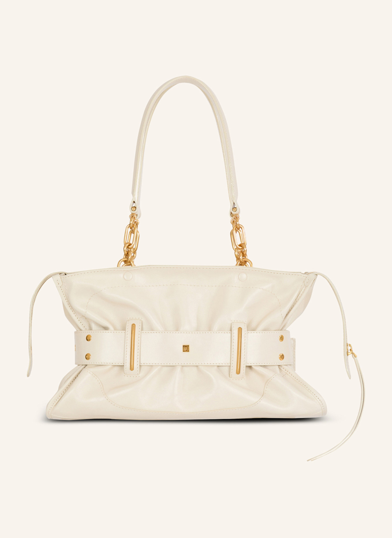BALMAIN Tasche Anthem aus Büffelleder: WEISS