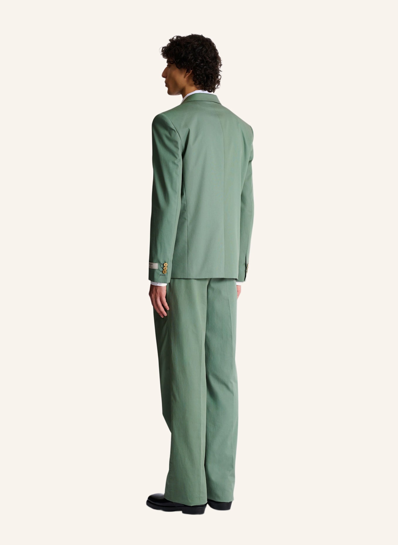 BALMAIN Jacke mit zwei Knöpfen aus Baumwolltwill: GRÜN