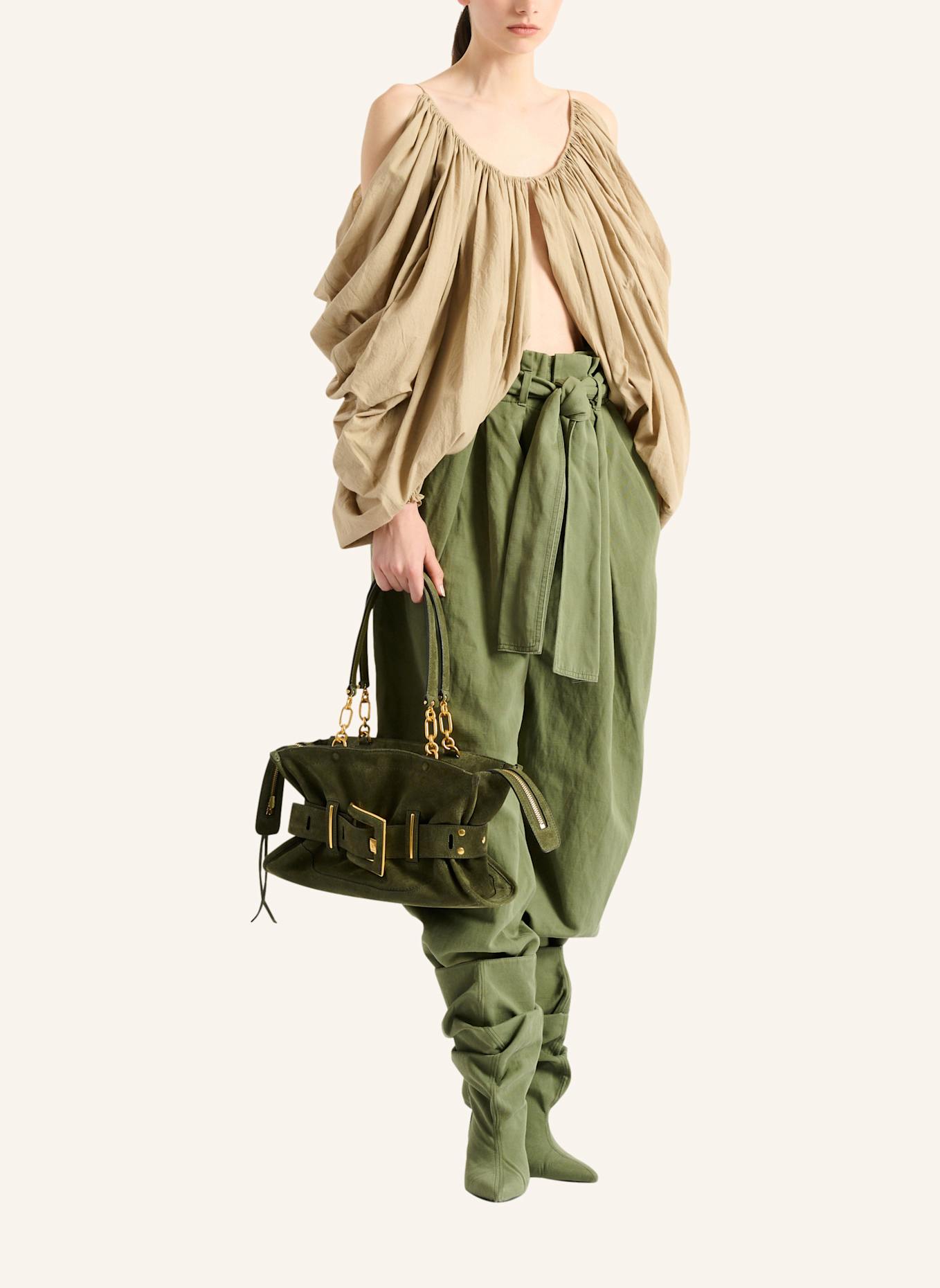 BALMAIN Tasche Anthem aus Wildleder: GRÜN