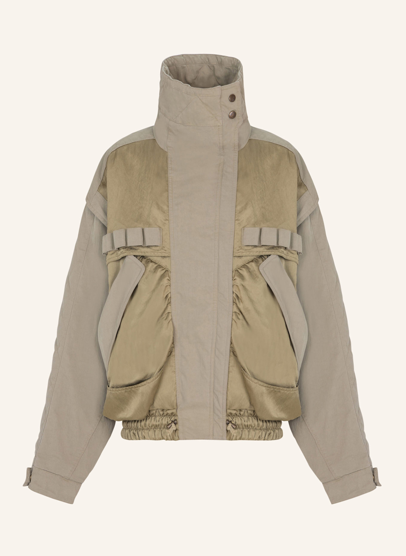 BALMAIN Bomberjacke aus Baumwolltwill: GRÜN