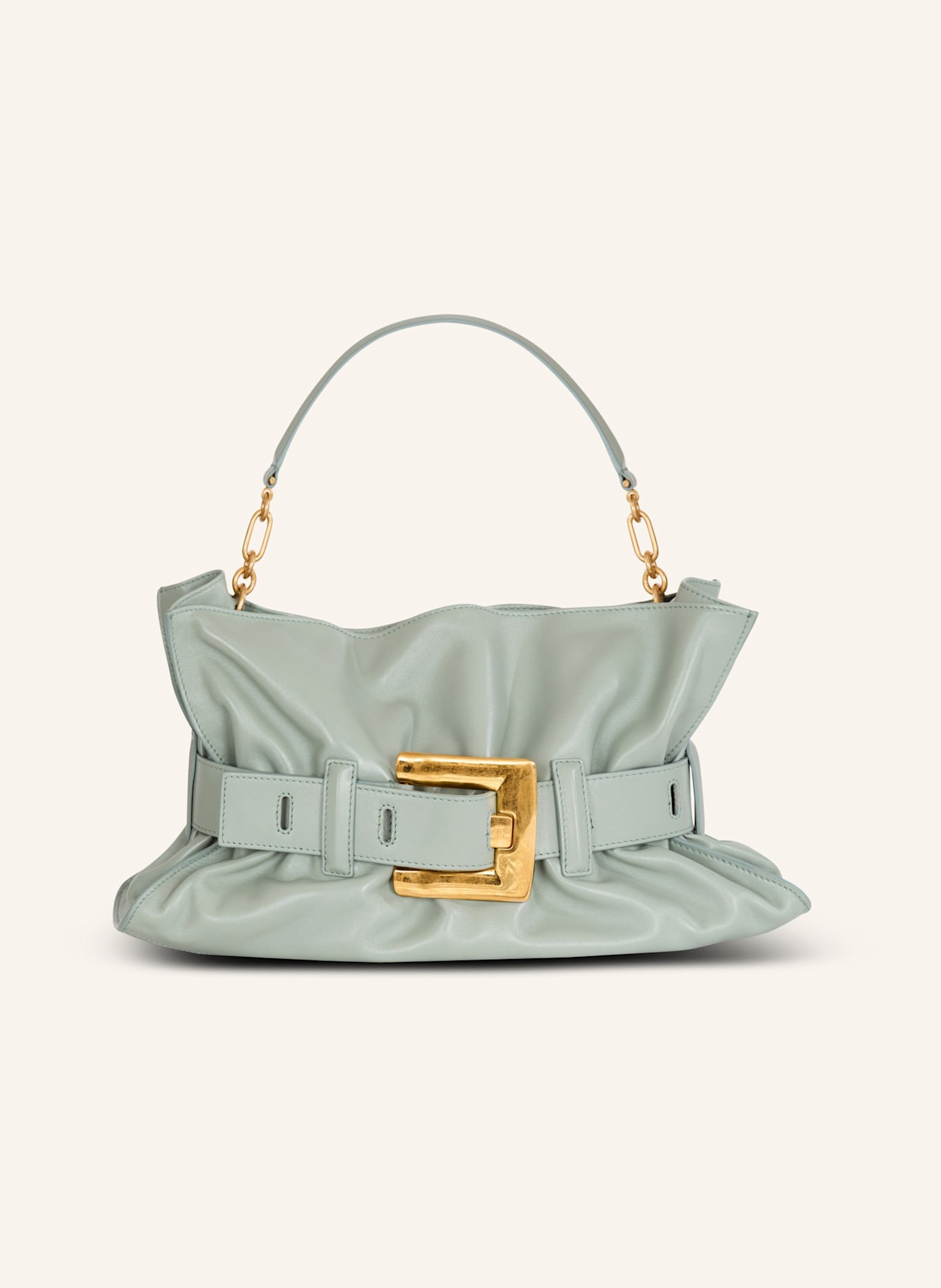 BALMAIN Mittelgroße Tasche Anthem aus Kalbsleder: GRÜN