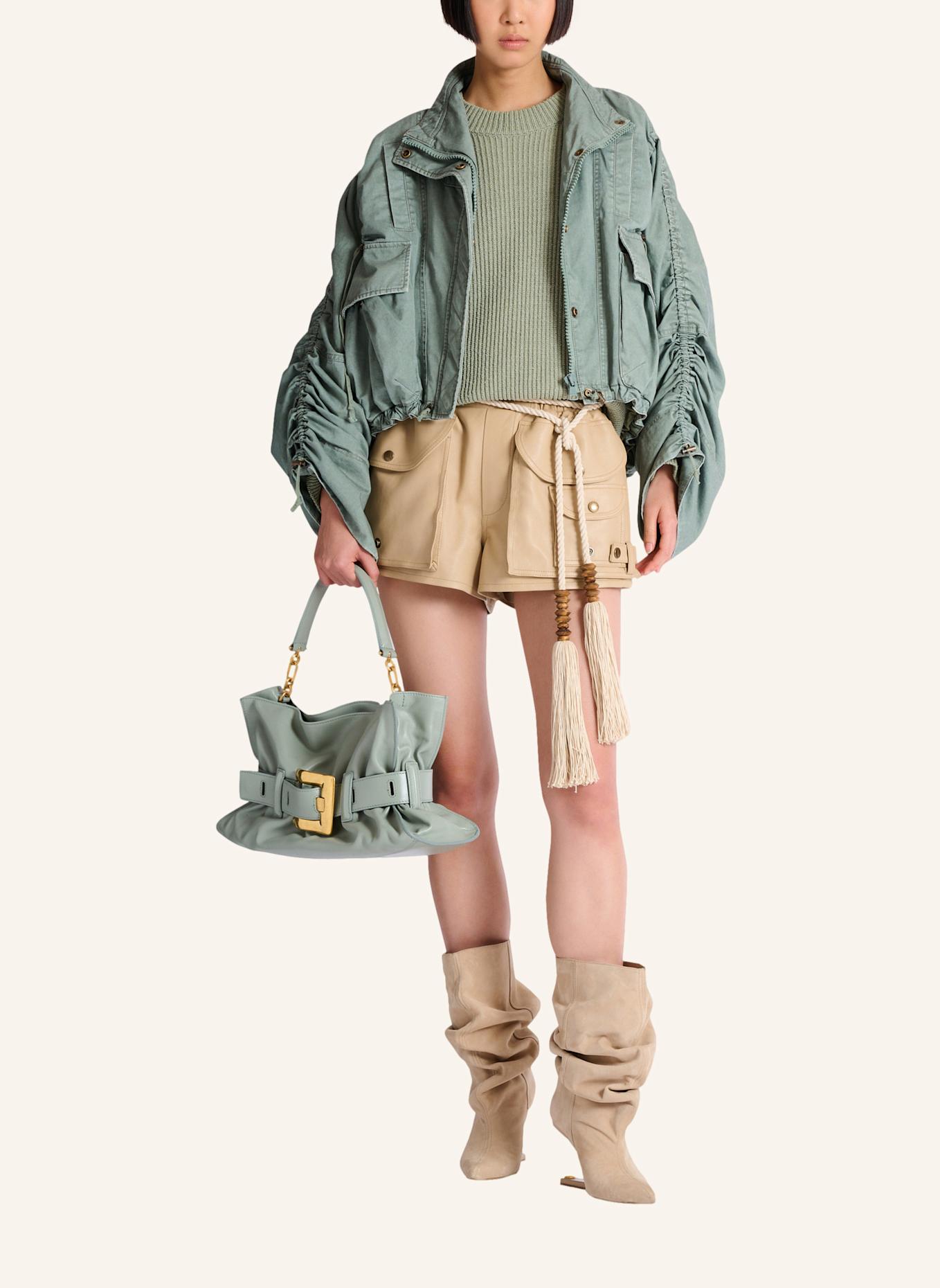 BALMAIN Mittelgroße Tasche Anthem aus Kalbsleder: GRÜN