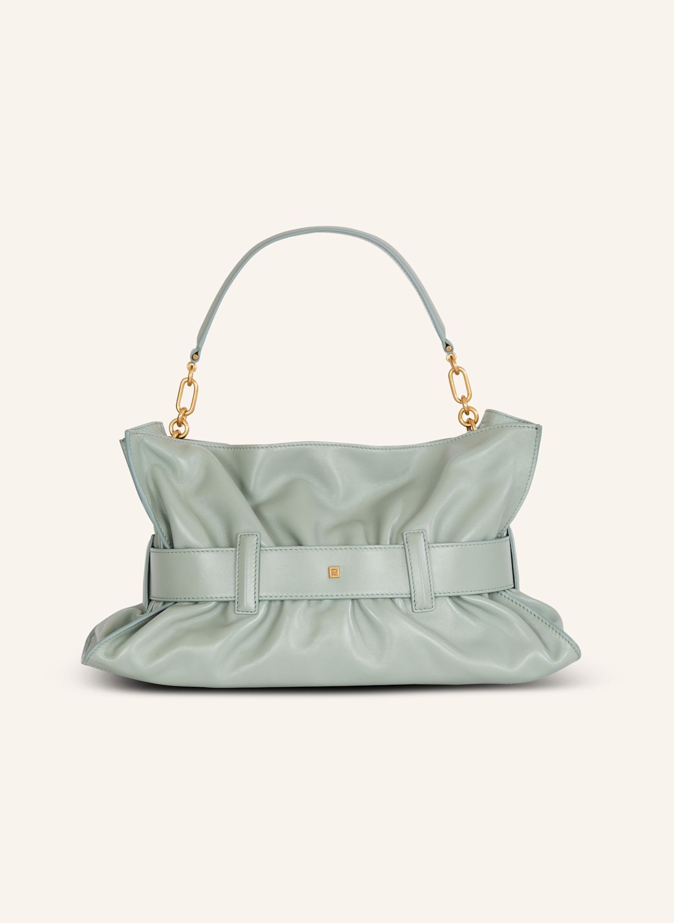 BALMAIN Mittelgroße Tasche Anthem aus Kalbsleder: GRÜN