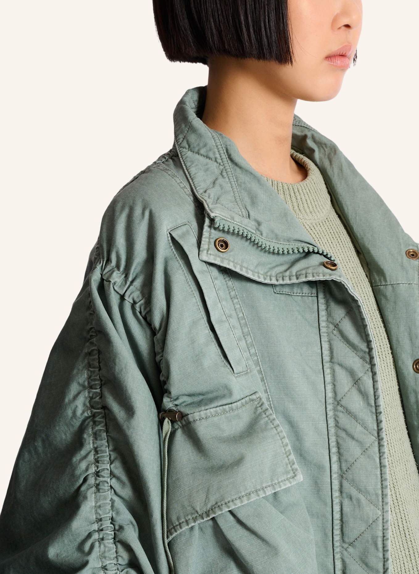 BALMAIN Parka aus Baumwollgabardine: GRÜN