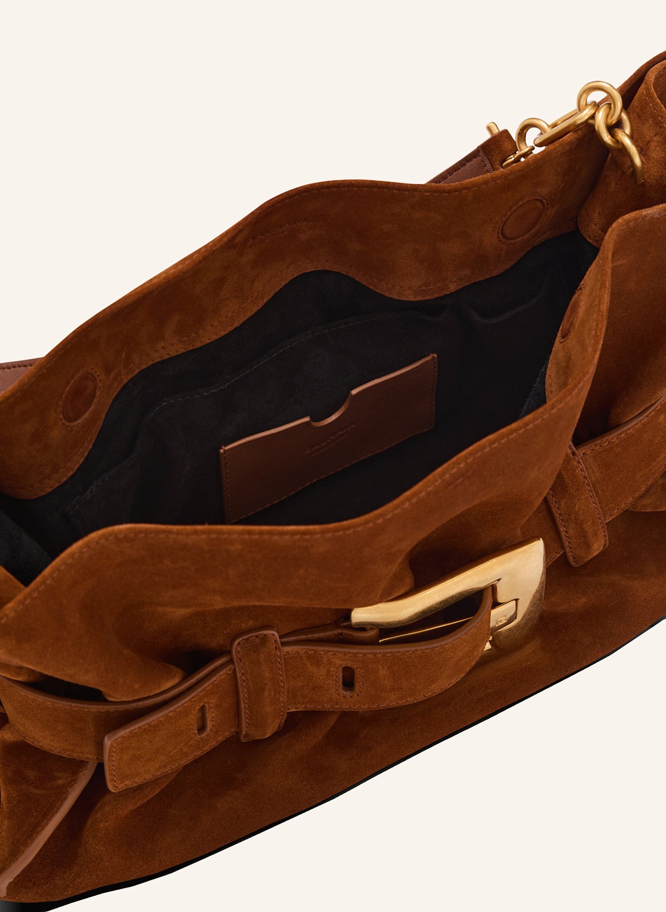 BALMAIN Mittelgroße Tasche Anthem aus Wildleder: BRAUN