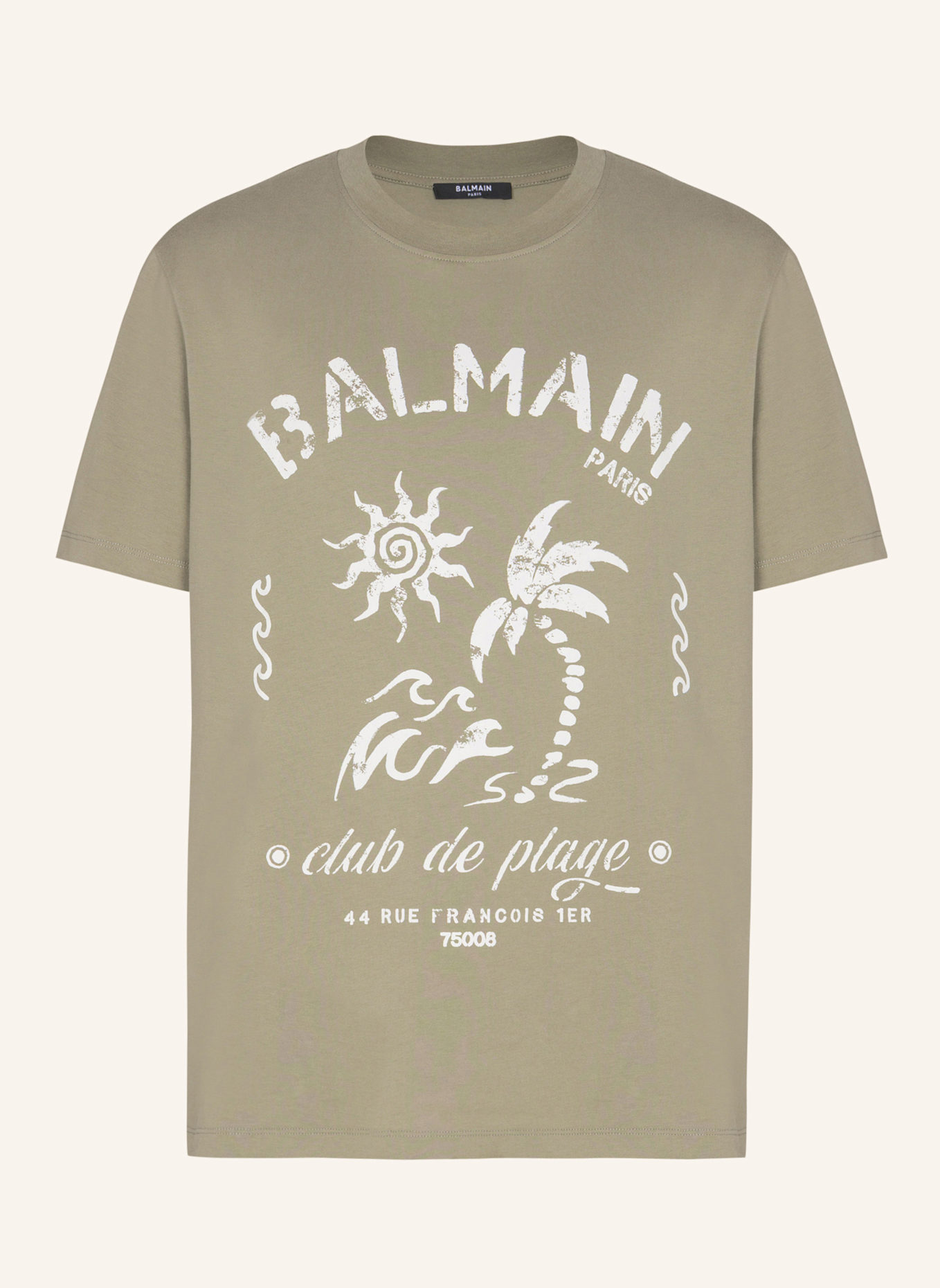 BALMAIN T-Shirt mit Balmain Plage-Print: GRÜN