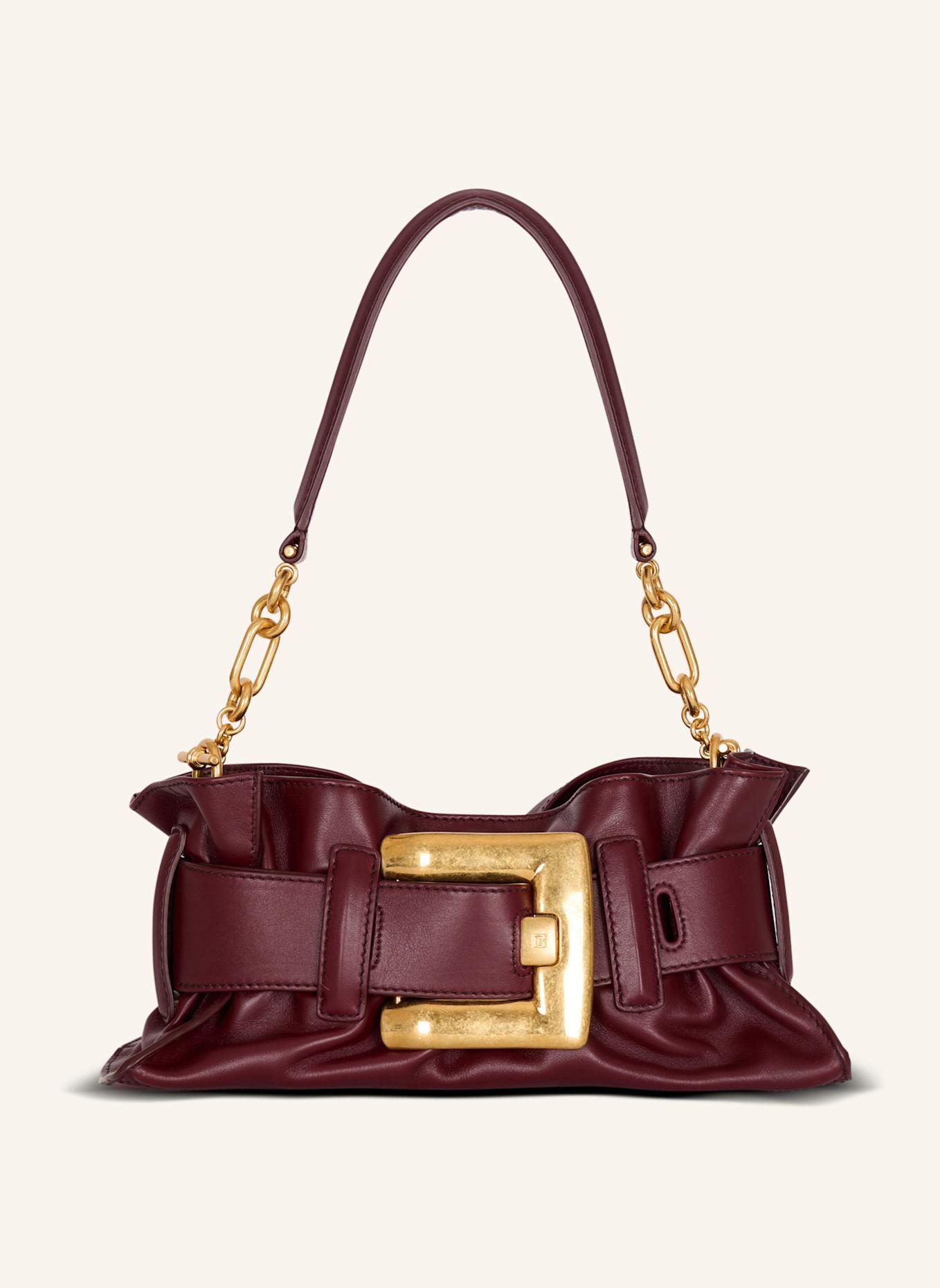 BALMAIN Mini-Tasche Anthem aus Kalbsleder: BRAUN
