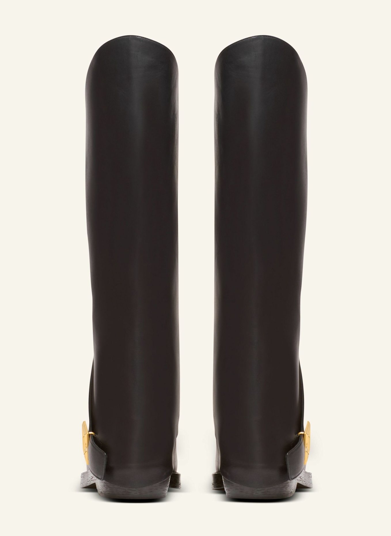 BALMAIN Flache Stiefel Twist aus Leder: SCHWARZ