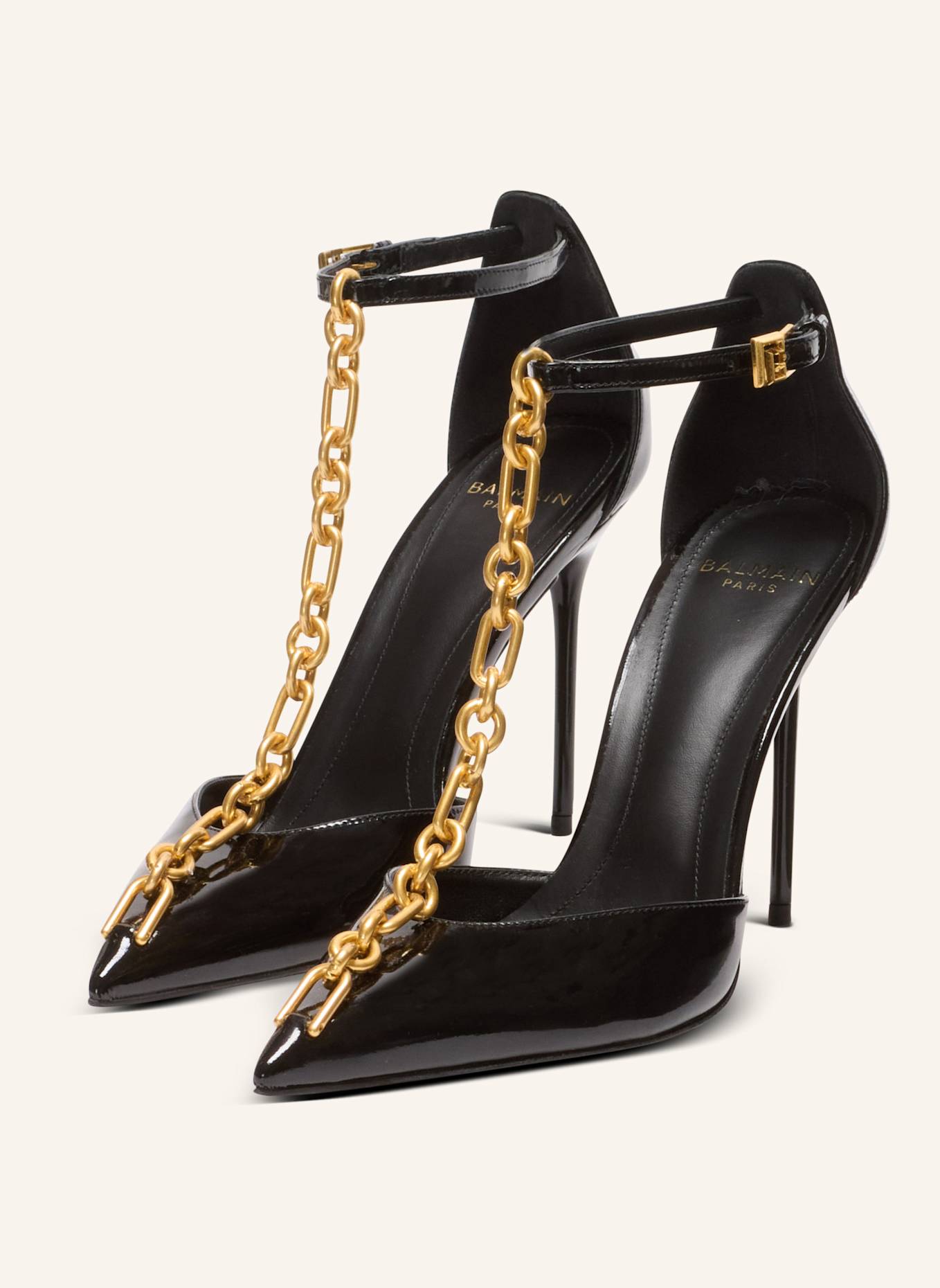 BALMAIN Pumps Sync aus Lackleder: SCHWARZ