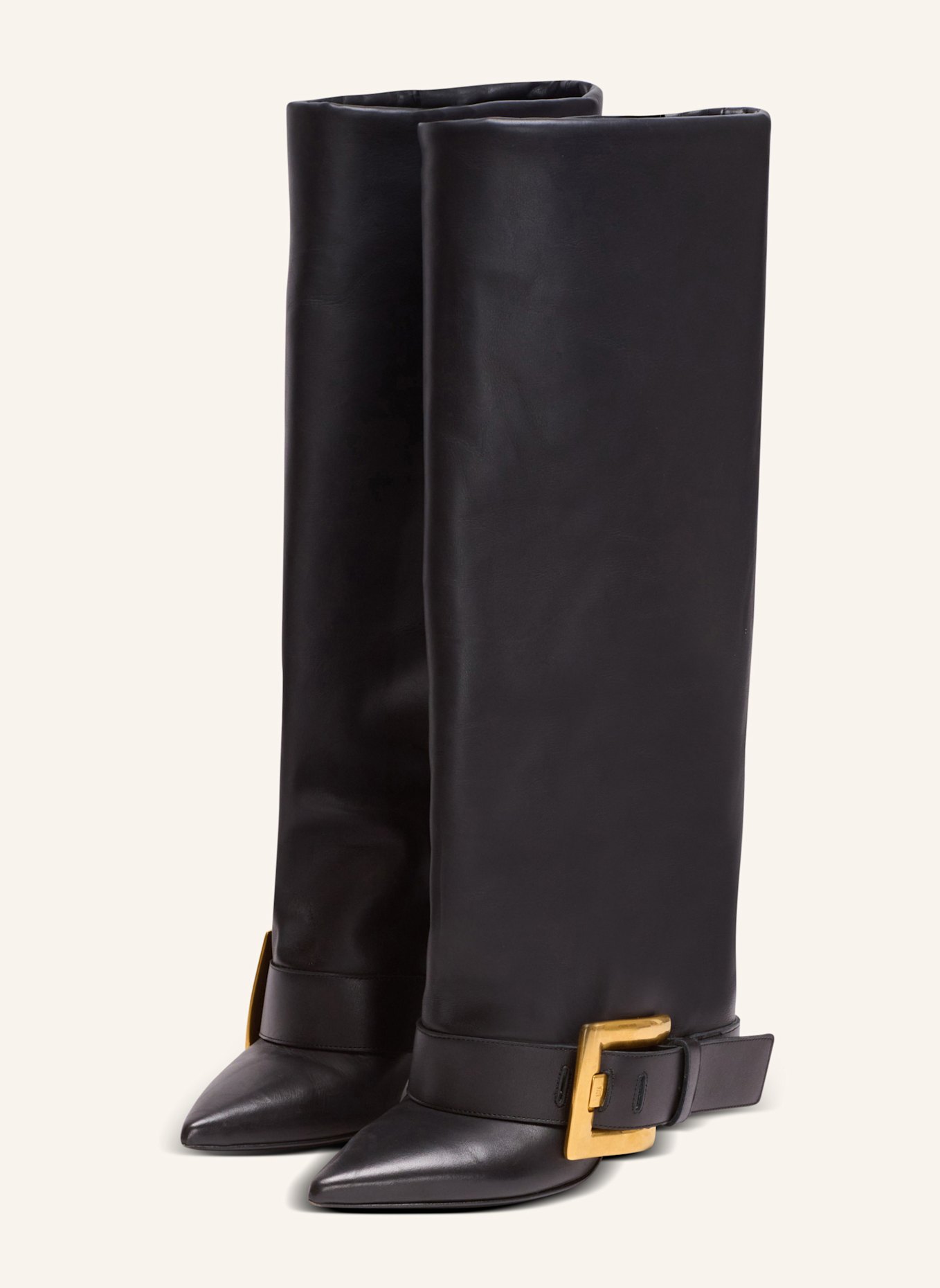 BALMAIN Stiefel Anthem aus Kalbsleder: SCHWARZ
