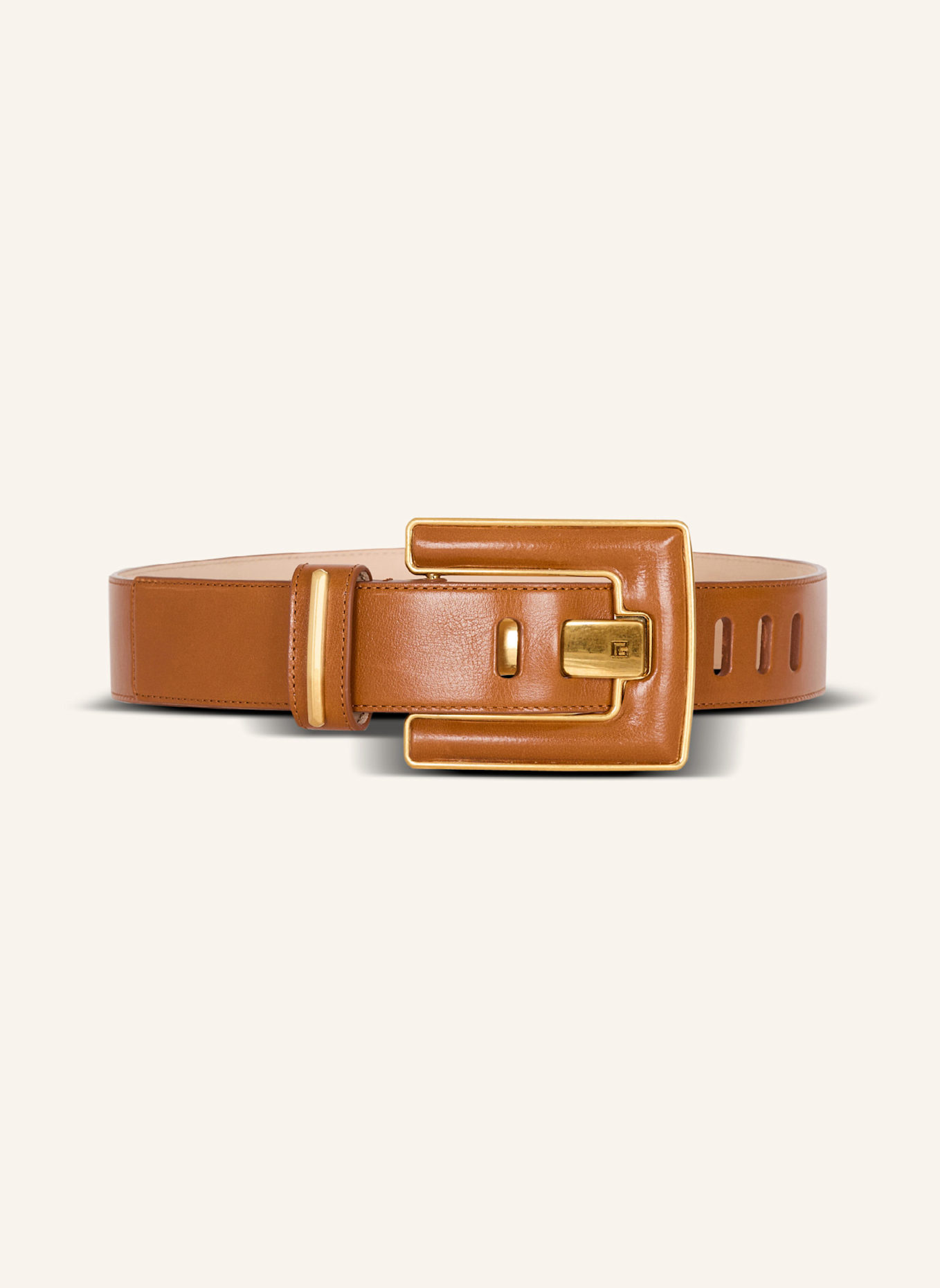 BALMAIN Gürtel Anthem aus Kalbsleder: BRAUN
