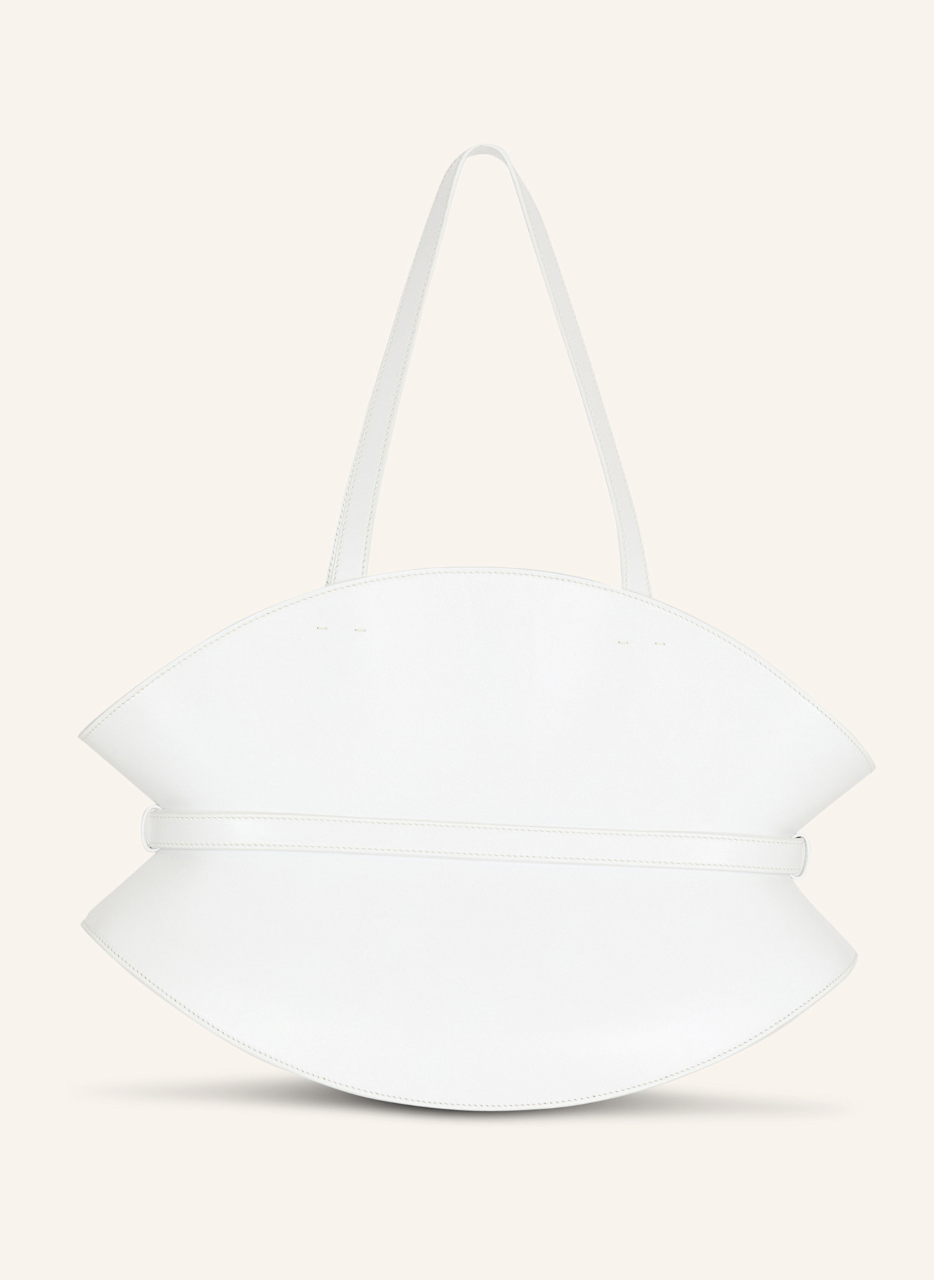 BALMAIN Mittelgroße Tasche Shuffle aus Kalbsleder: WEISS