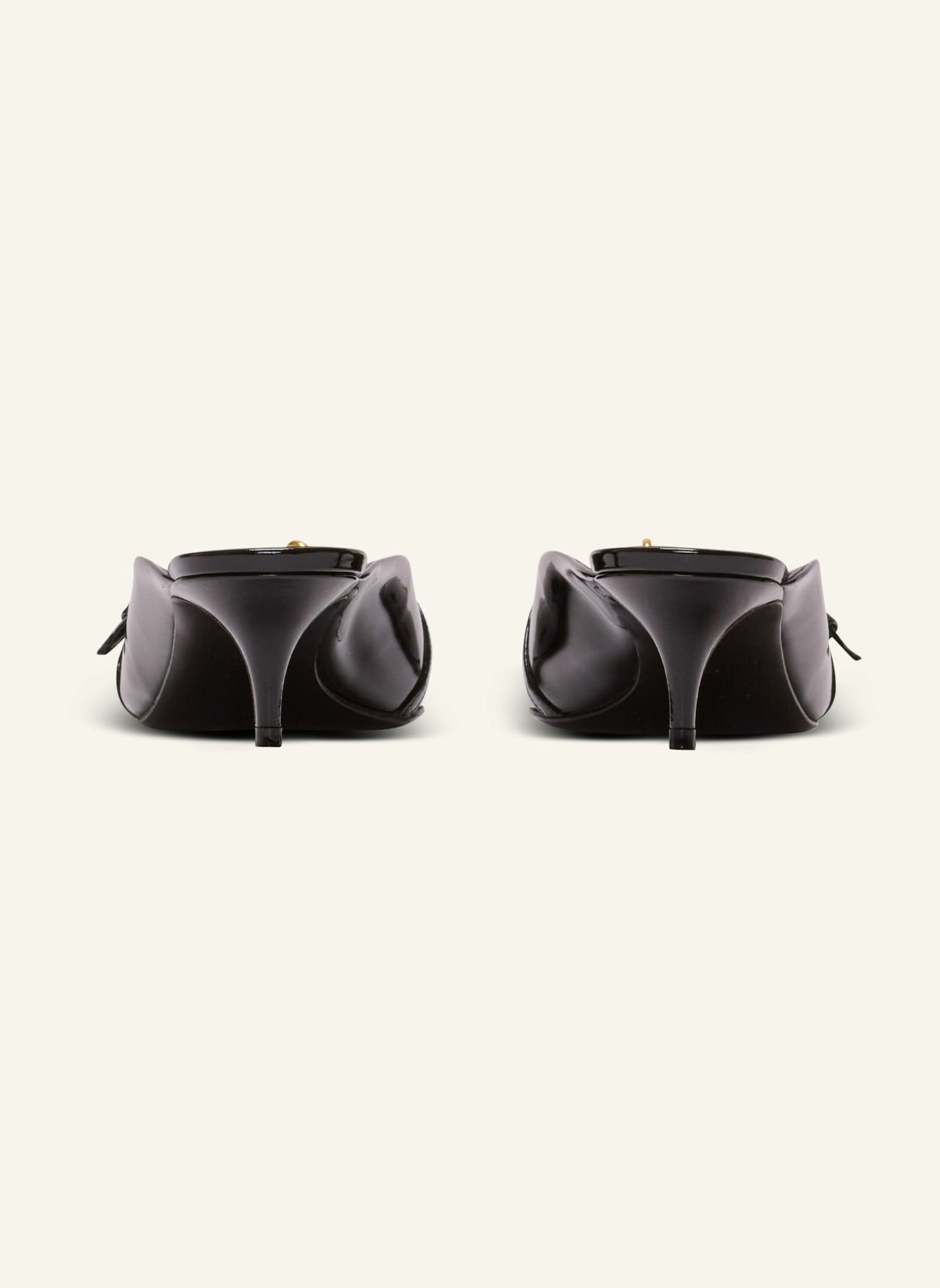 BALMAIN Sync Pantoletten aus Lackleder mit spitzer Zehenpartie: SCHWARZ