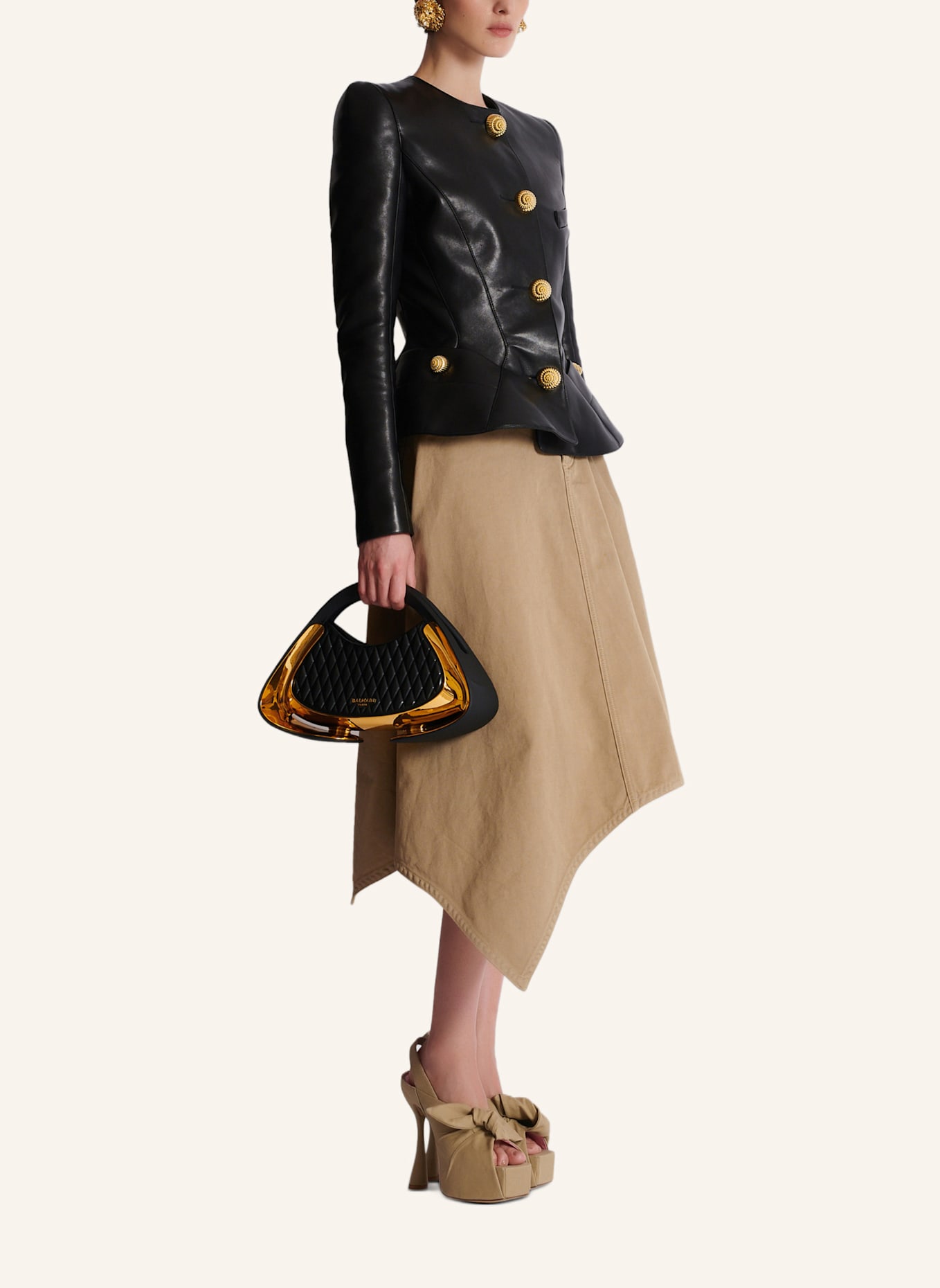 BALMAIN Mittelgroße gesteppte Tasche Jolie Madame: GOLD