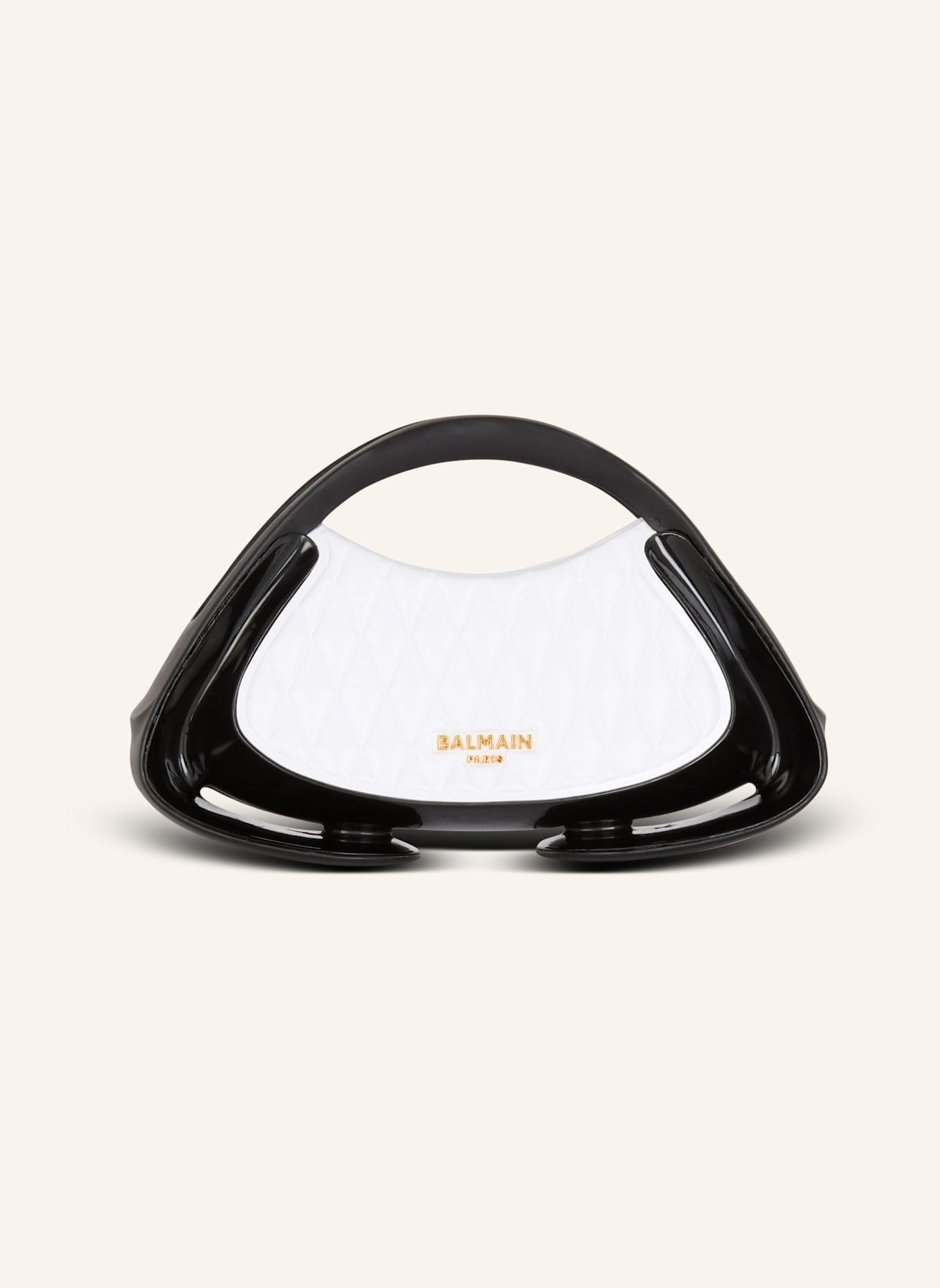 BALMAIN Kleine zweifarbige gesteppte Tasche Jolie Madame: WEISS