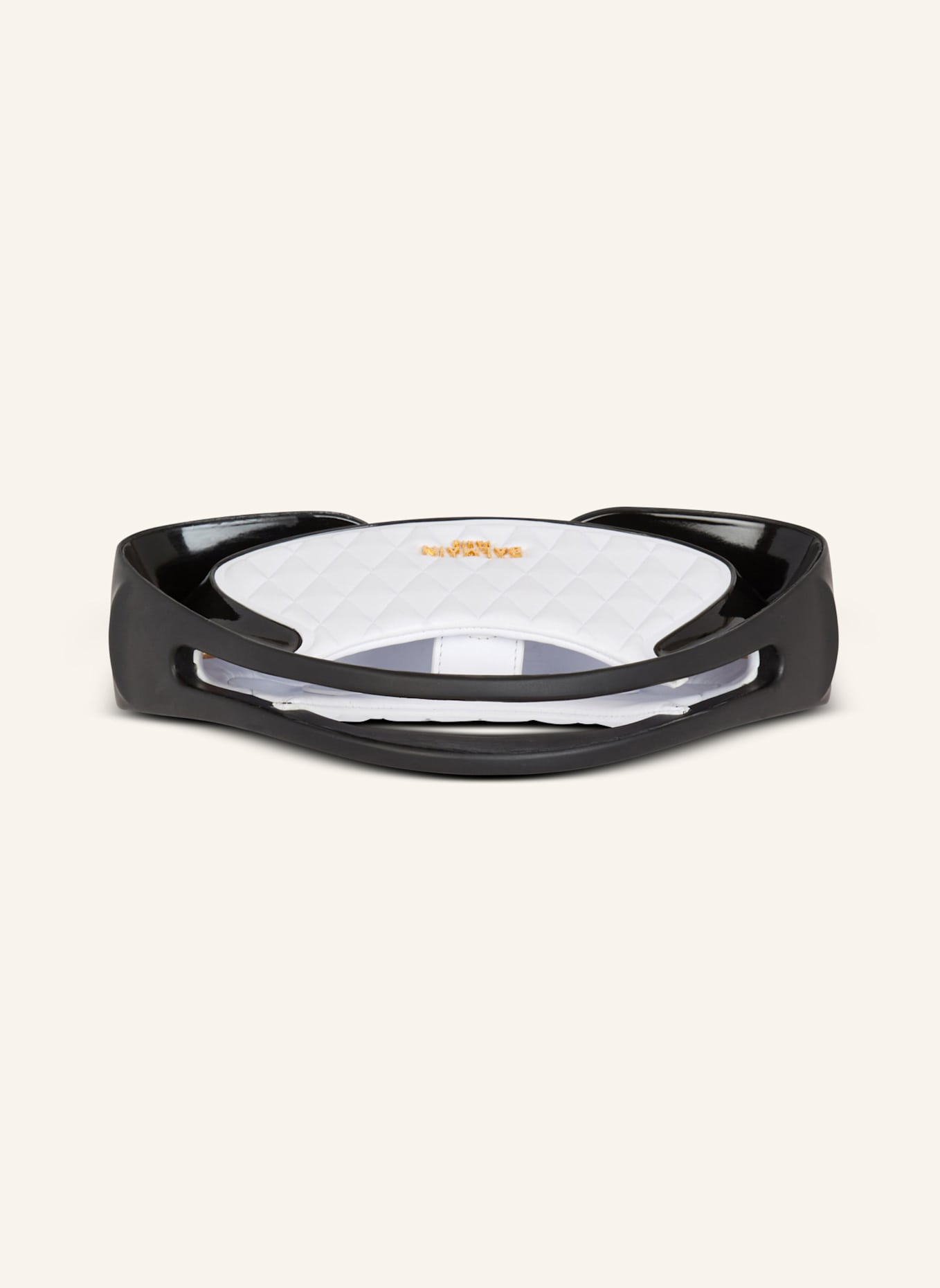 BALMAIN Kleine zweifarbige gesteppte Tasche Jolie Madame: WEISS