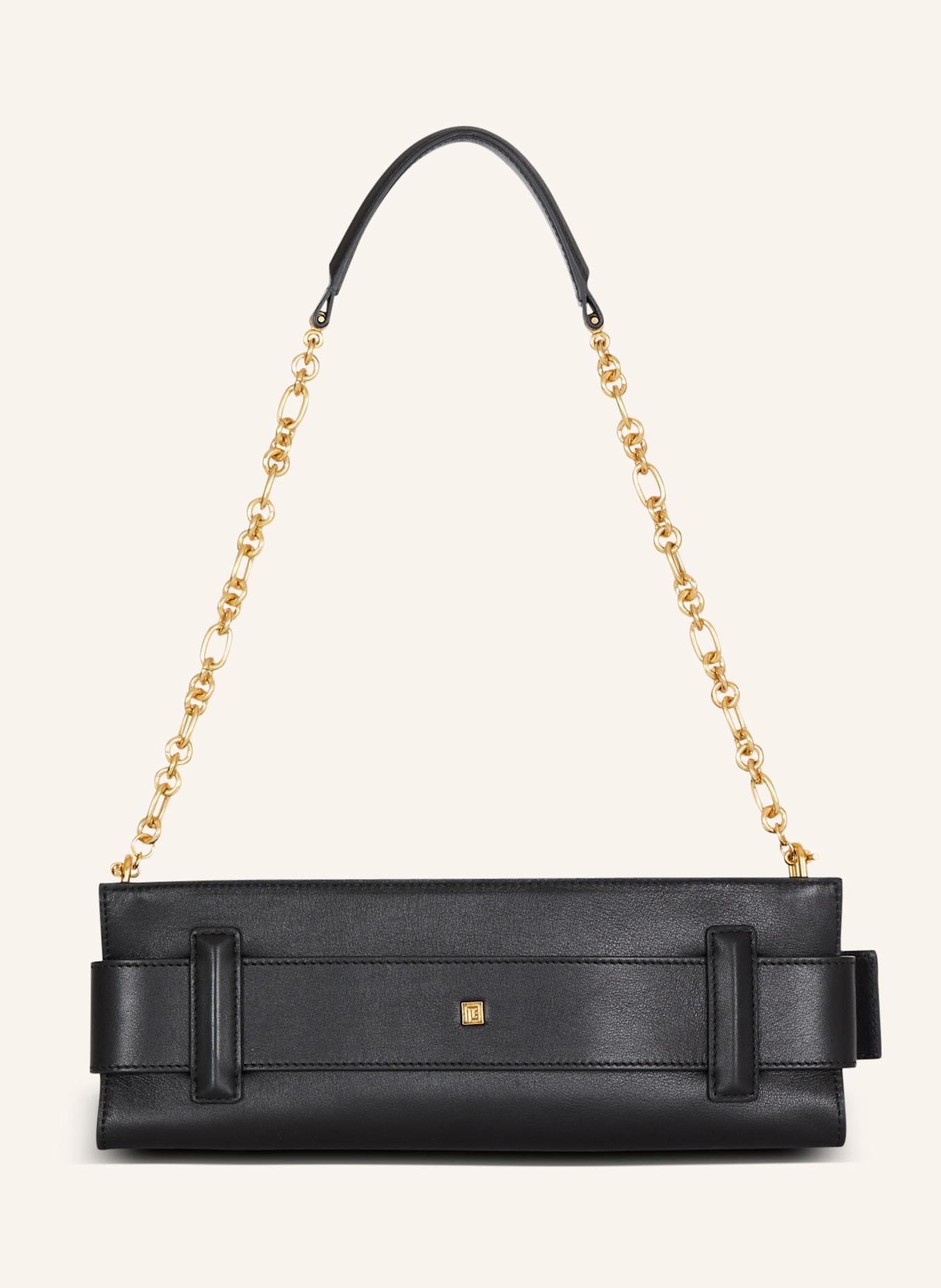 BALMAIN Anthem Clutch aus Kalbsleder: SCHWARZ
