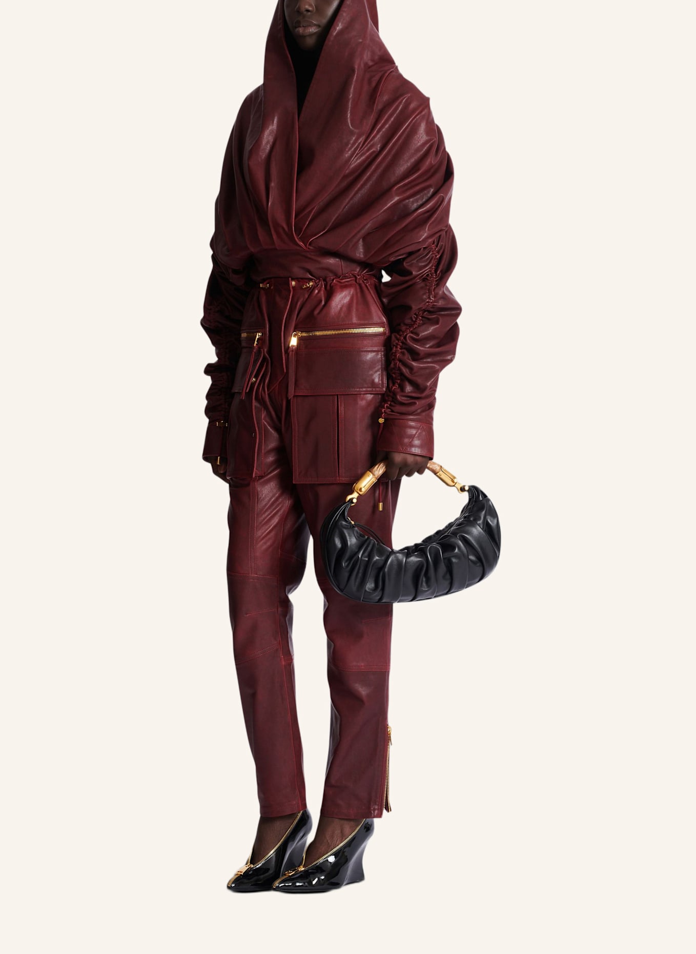 BALMAIN Mittelgroße Tasche Ebene aus Kalbsleder: SCHWARZ