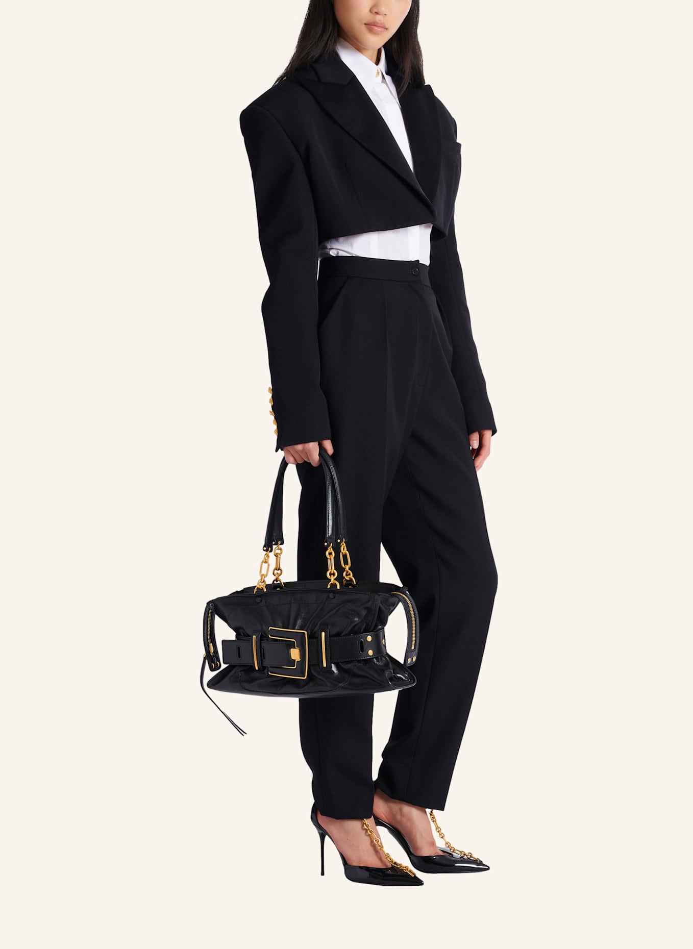 BALMAIN Tasche Anthem aus Kalbsleder: SCHWARZ