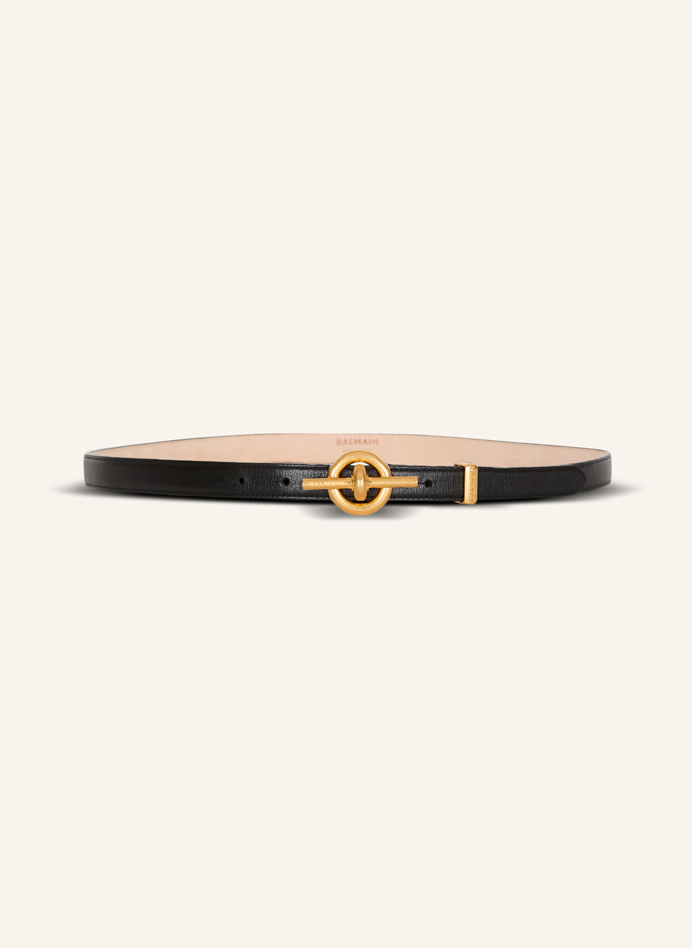 BALMAIN Gürtel T-Bar aus Kalbsleder: SCHWARZ
