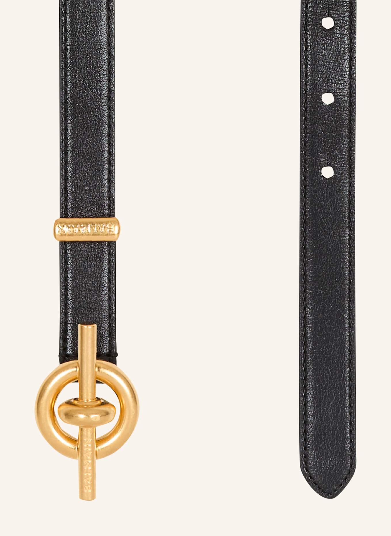 BALMAIN Gürtel T-Bar aus Kalbsleder: SCHWARZ