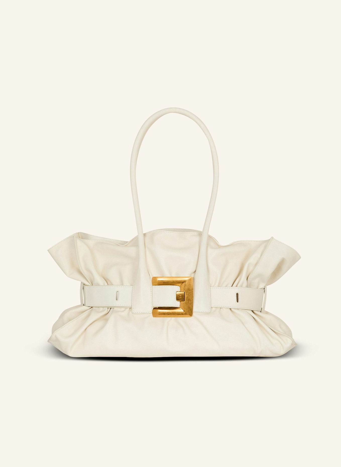 BALMAIN Große Tasche Anthem aus Kalbsleder: WEISS