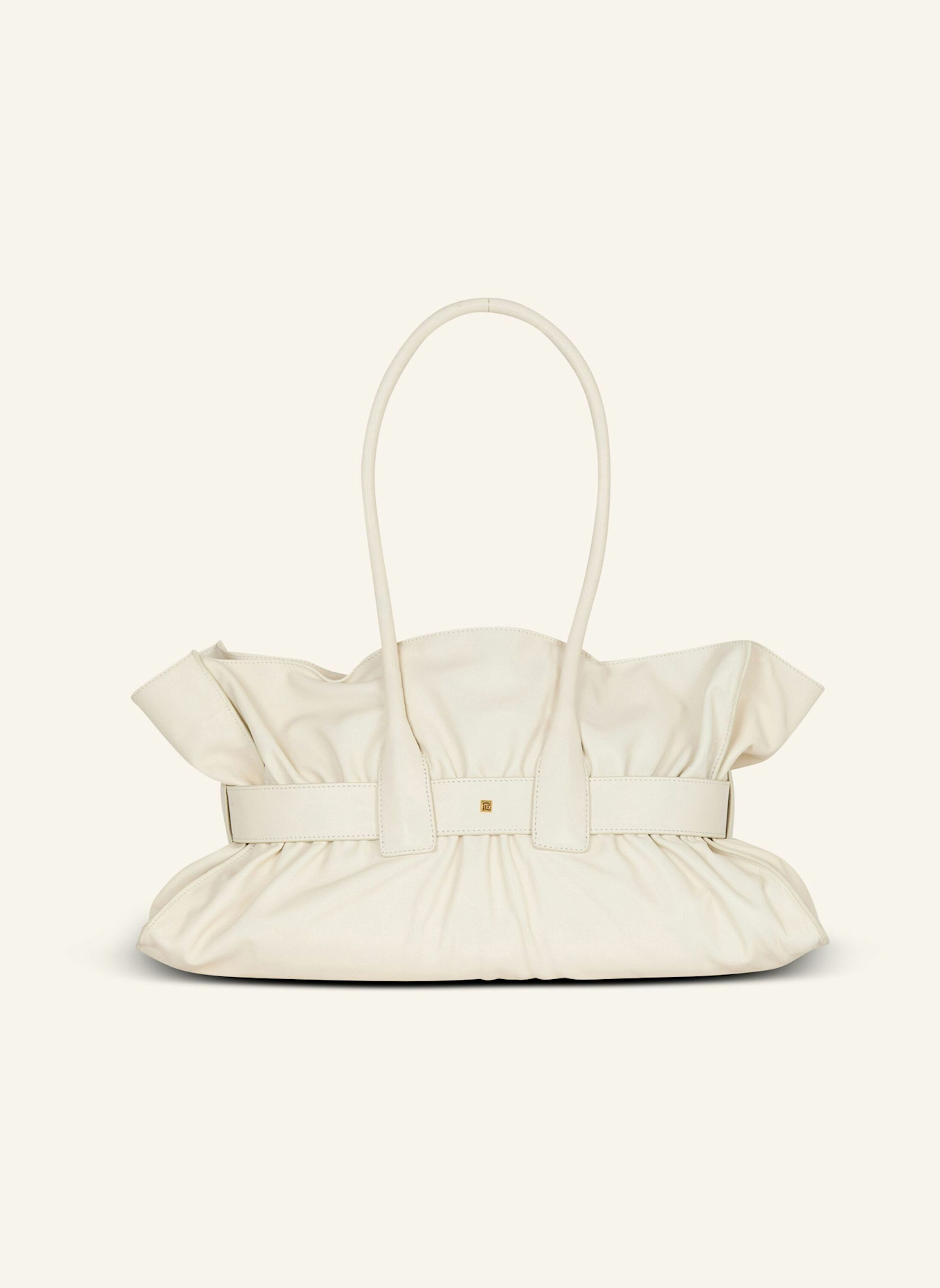 BALMAIN Große Tasche Anthem aus Kalbsleder: WEISS