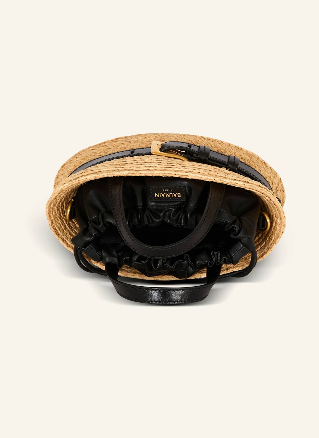 BALMAIN Mini-Tasche Shuffle aus Bast: BRAUN