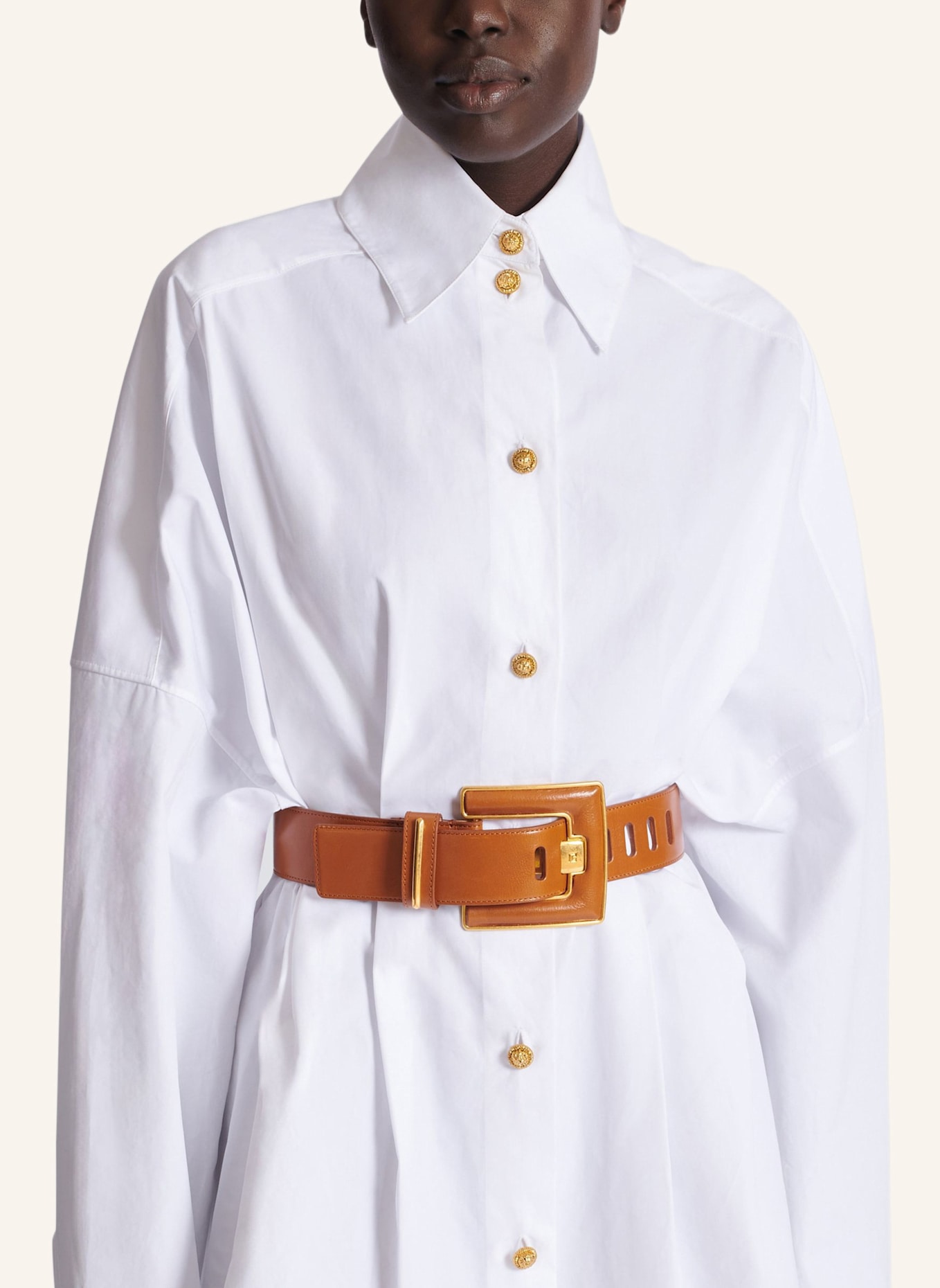 BALMAIN Gürtel Anthem aus Kalbsleder: BRAUN