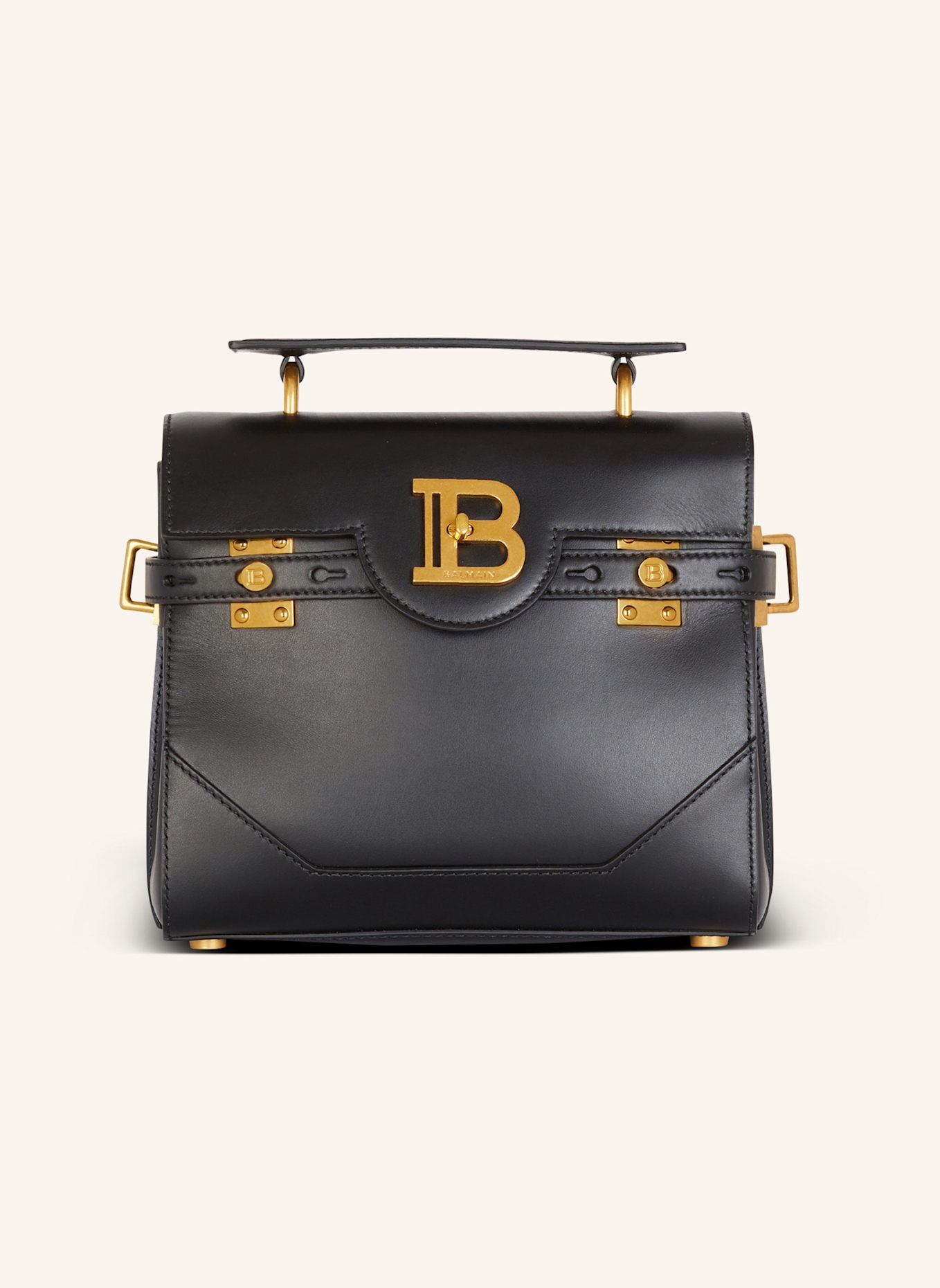 BALMAIN Tasche B-Buzz 23 aus Glattleder: SCHWARZ