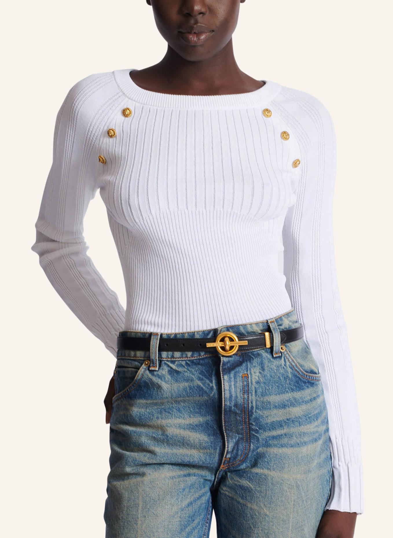 BALMAIN Gürtel T-Bar aus Kalbsleder: SCHWARZ