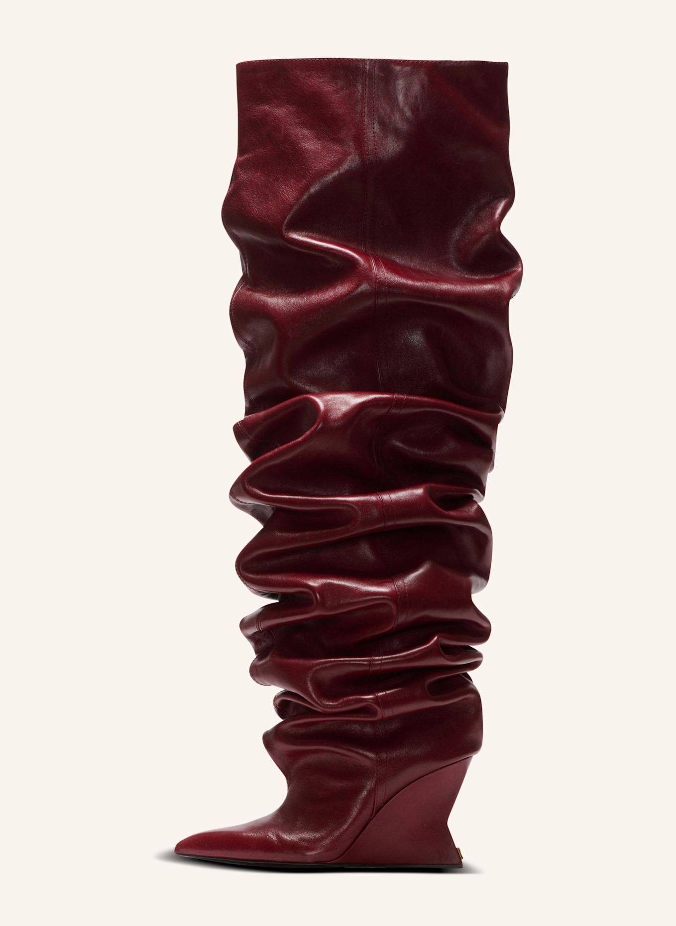 BALMAIN Overknee-Stiefel mit Keilabsatz: BRAUN