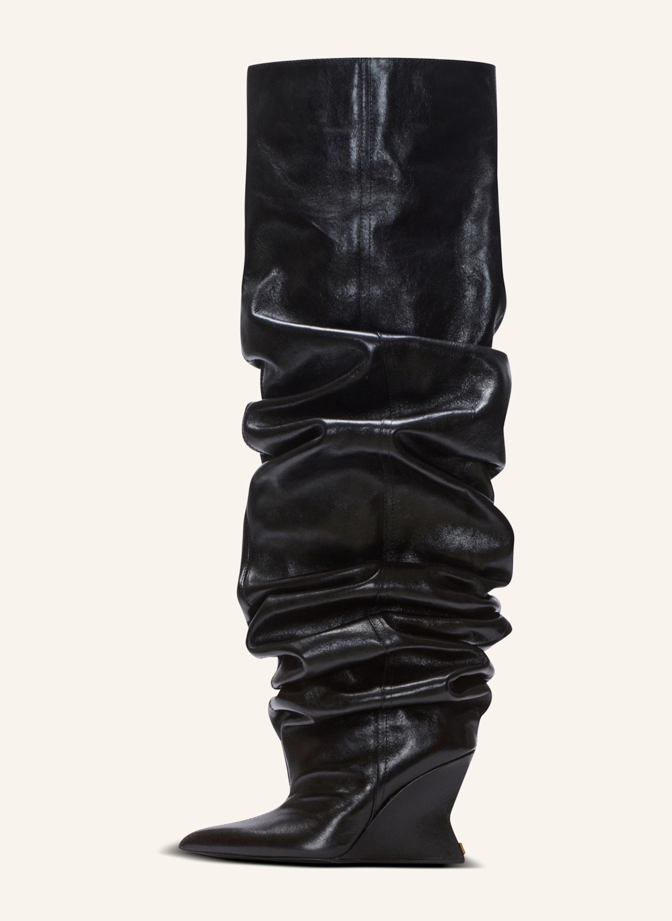 BALMAIN Overknee-Stiefel mit Keilabsatz: SCHWARZ