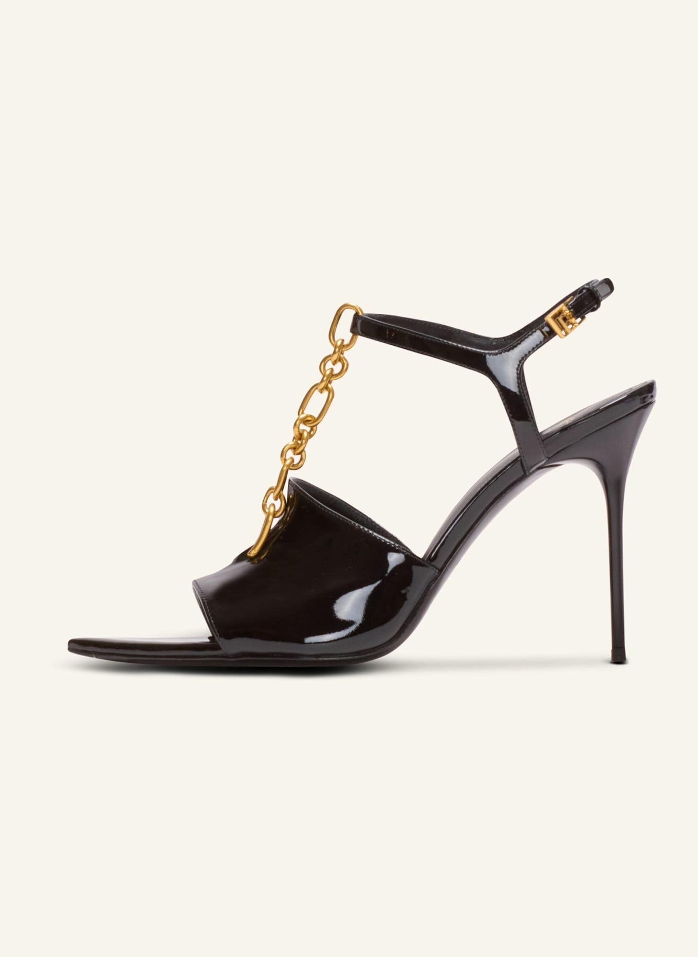 BALMAIN Sandalen Sync aus Kalbs-Lackleder: SCHWARZ
