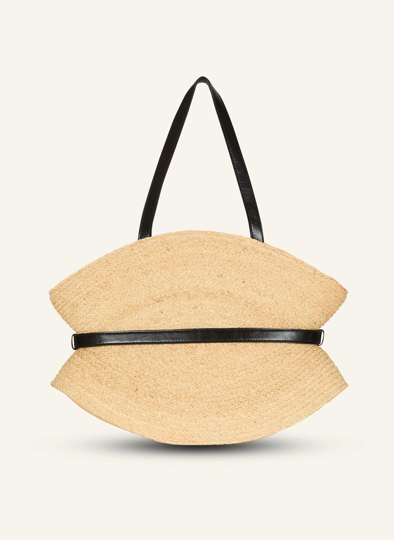 BALMAIN Shuffle Tasche mittelgroß aus Bast: BRAUN