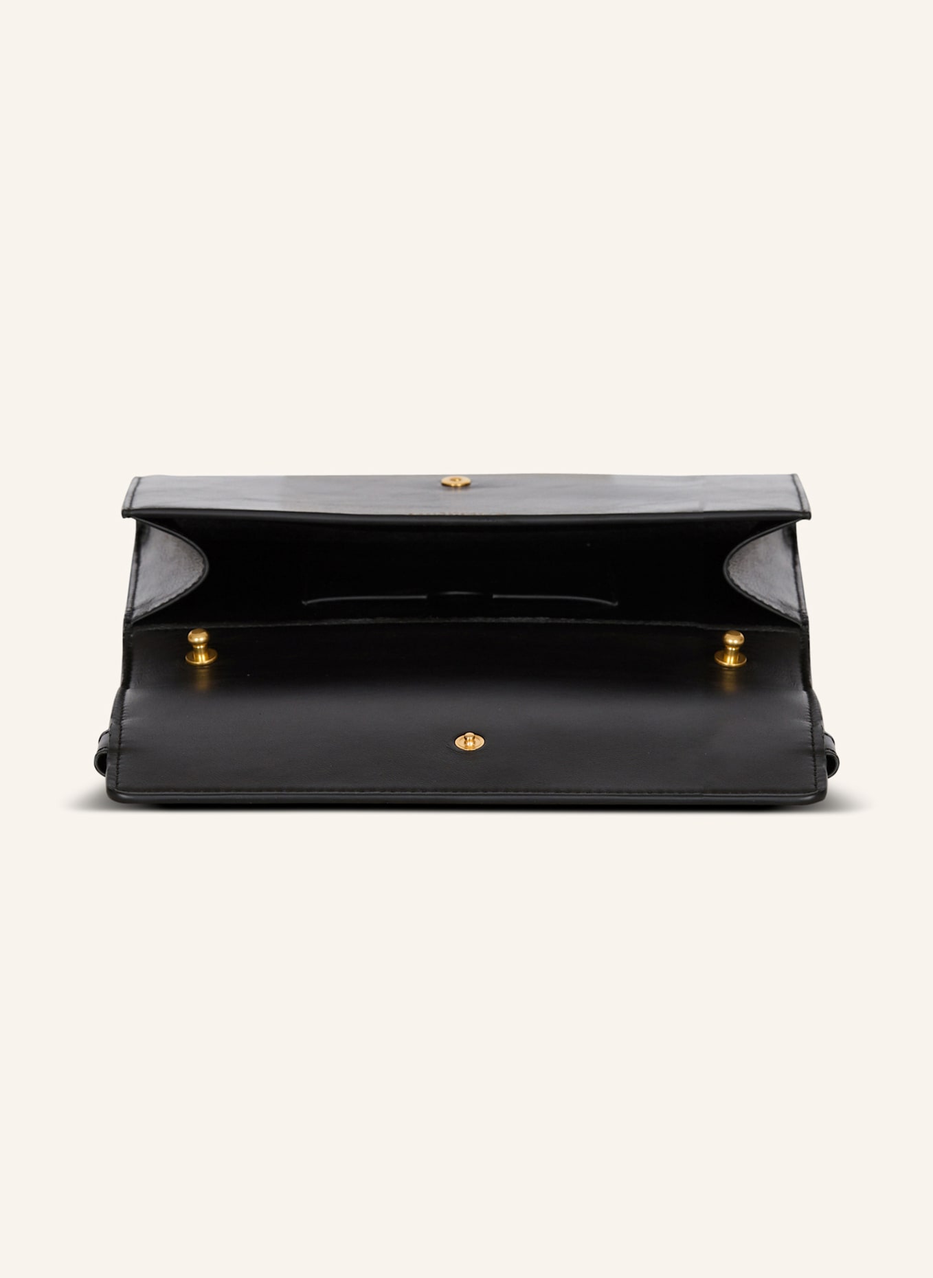 BALMAIN Brieftasche Shuffle mit Kette aus Kalbsleder: SCHWARZ