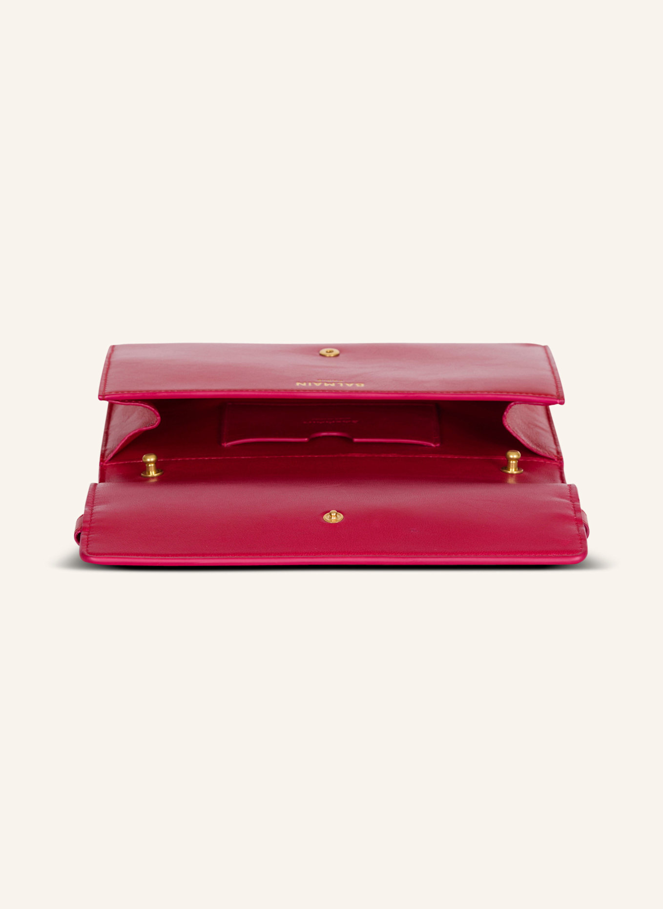 BALMAIN Brieftasche Shuffle mit Kette aus Kalbsleder: ROSA