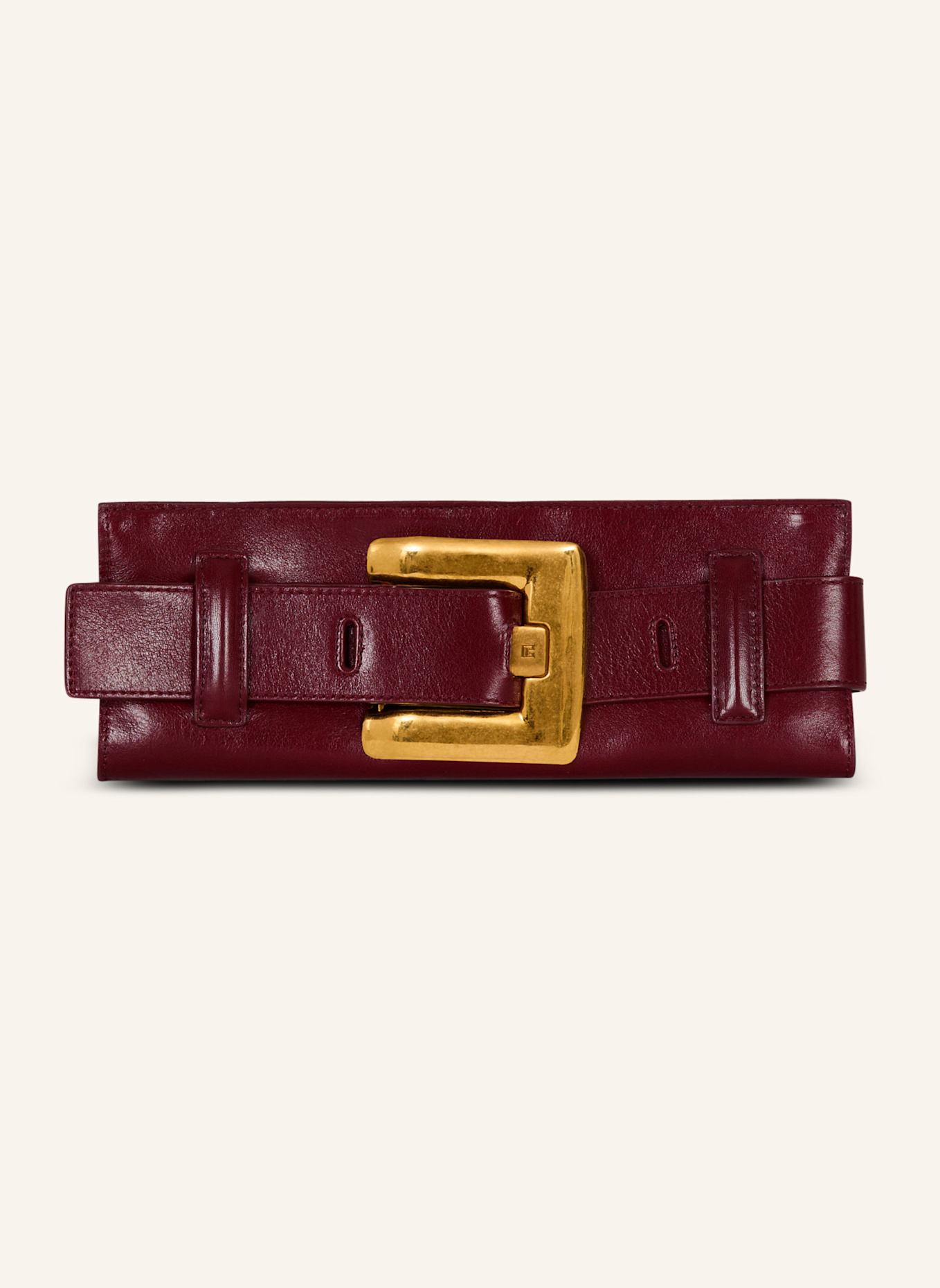 BALMAIN Anthem Clutch aus Kalbsleder: BRAUN