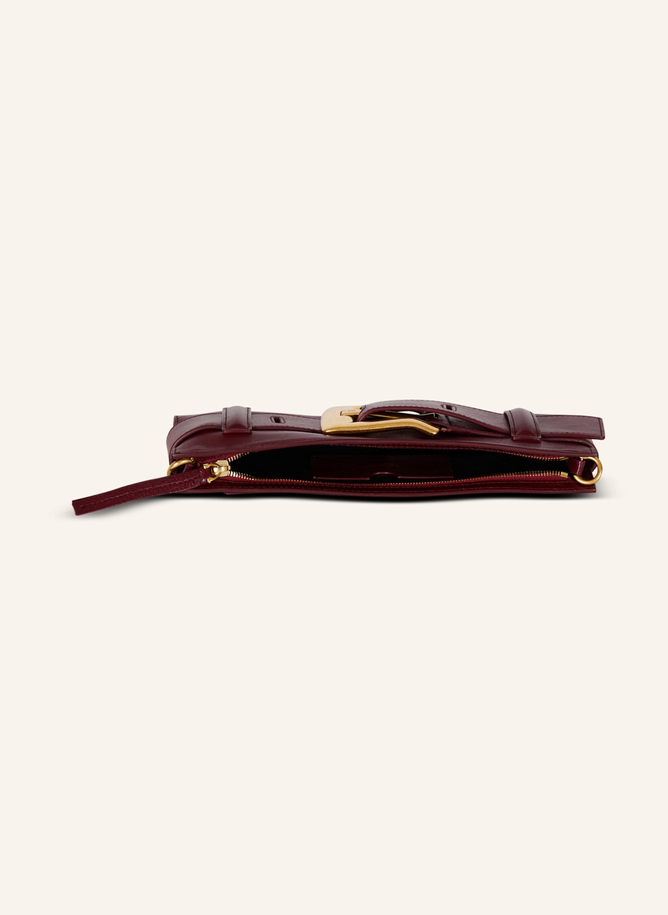 BALMAIN Anthem Clutch aus Kalbsleder: BRAUN