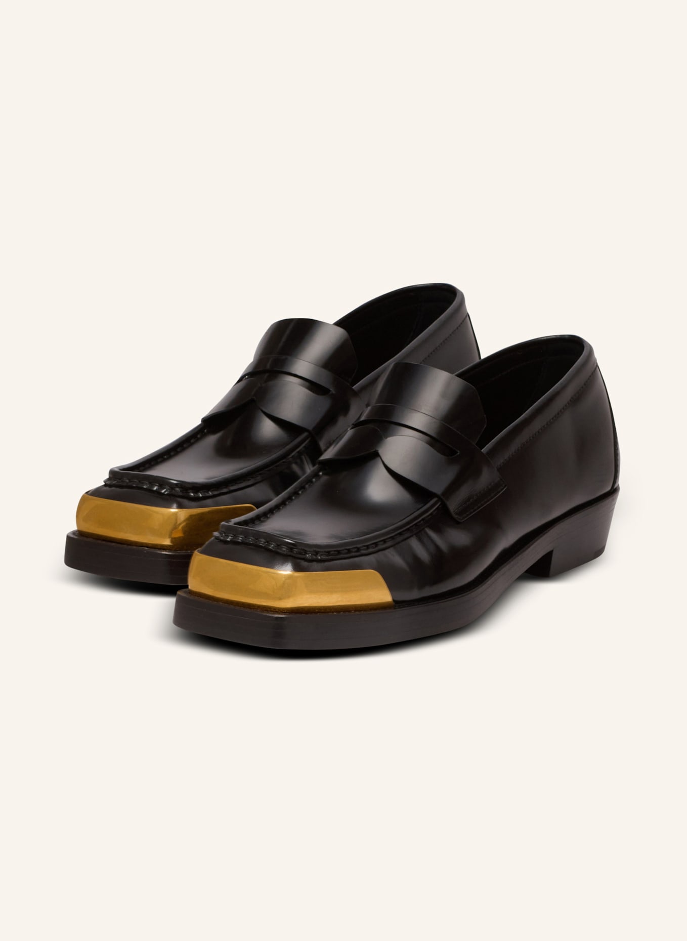 BALMAIN Mokassins mit eckiger Zehenpartie aus Lackleder: SCHWARZ