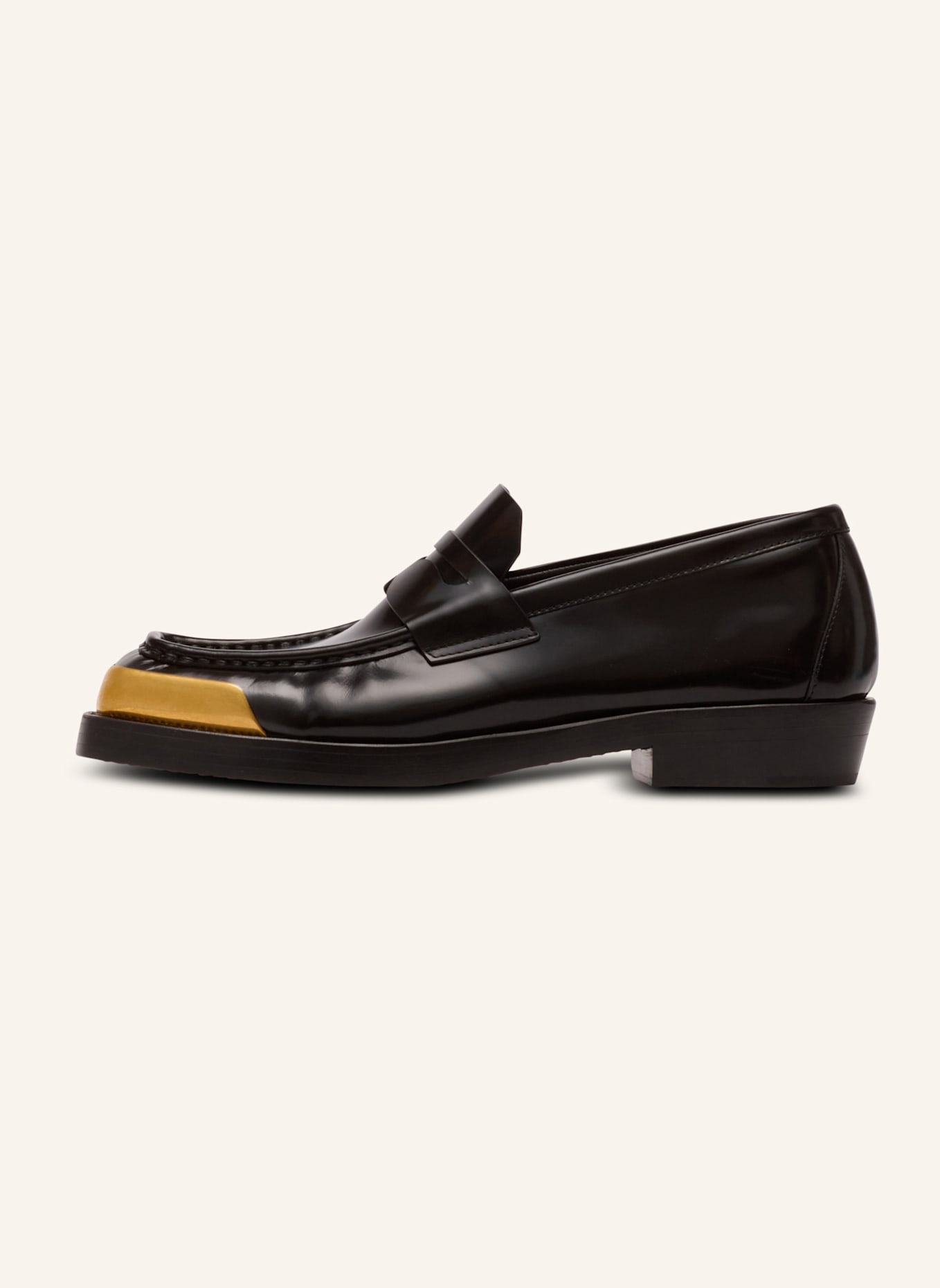 BALMAIN Mokassins mit eckiger Zehenpartie aus Lackleder: SCHWARZ