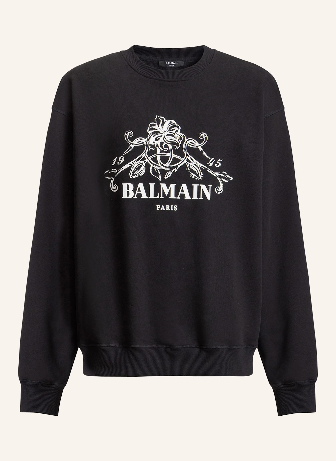 BALMAIN Bedrucktes Balmain Vine Sweatshirt: SCHWARZ