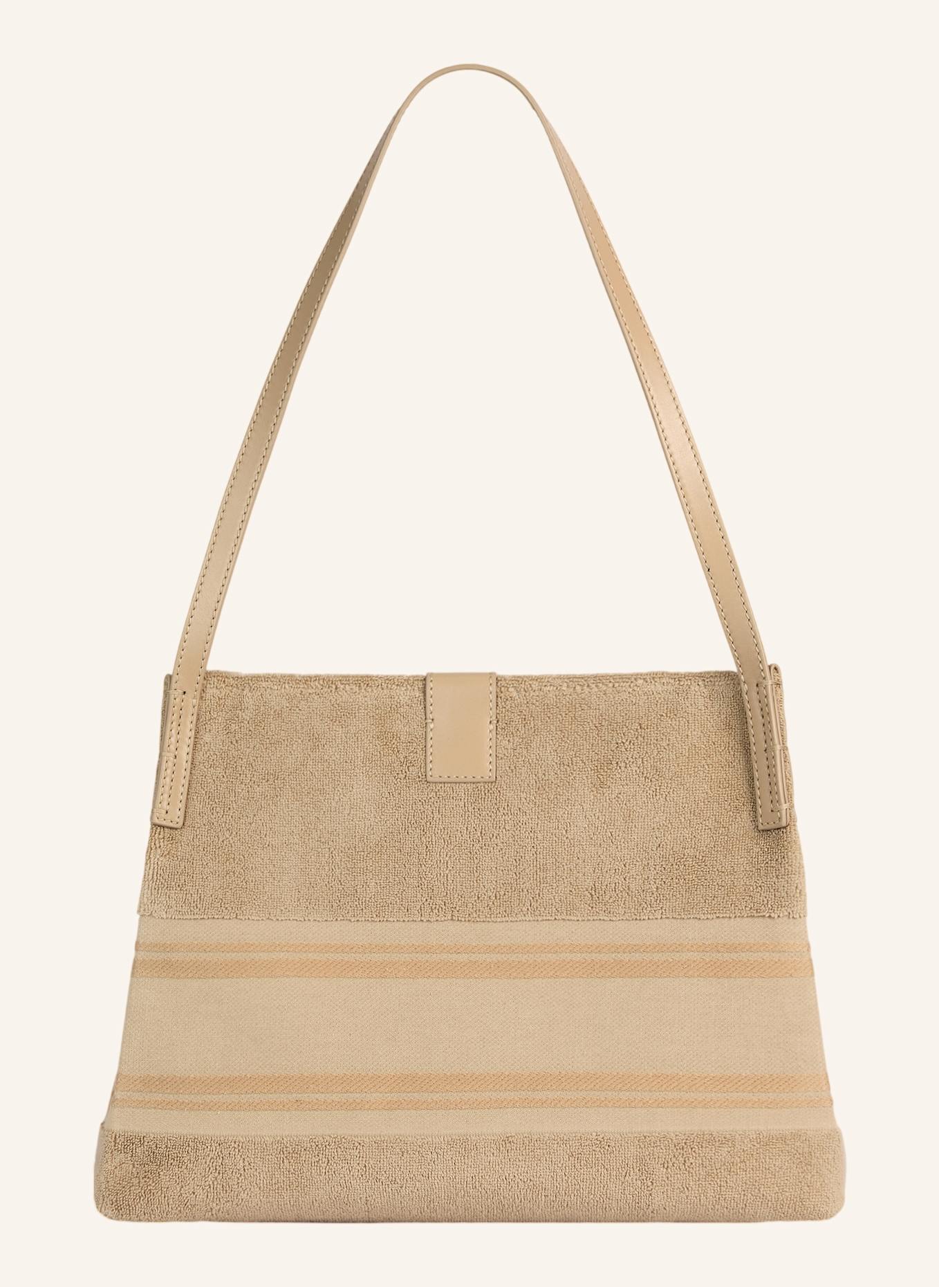 BALMAIN Kleiner Release Shopper aus Baumwollfrottee: KHAKI