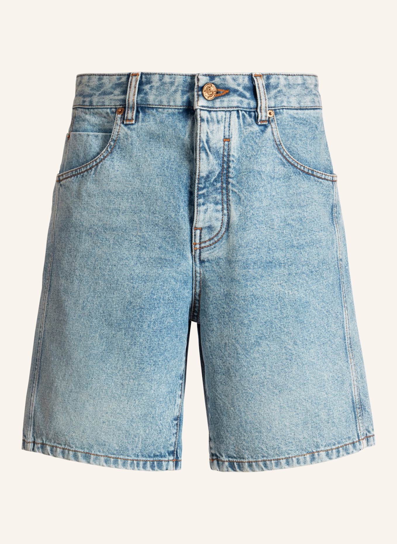 BALMAIN Bermudashorts aus verwaschenem Denim in Light Blue: BLAU
