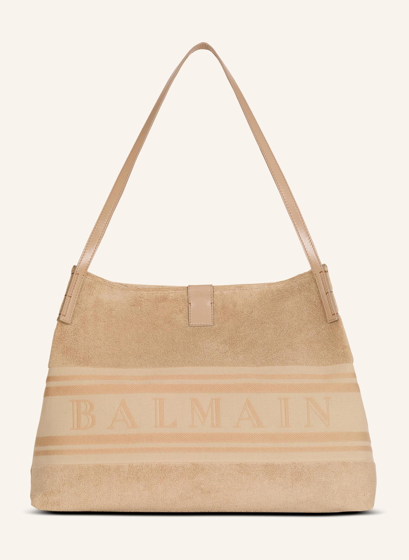 BALMAIN Mittelgroßer Release Shopper aus Baumwollfrottee: KHAKI