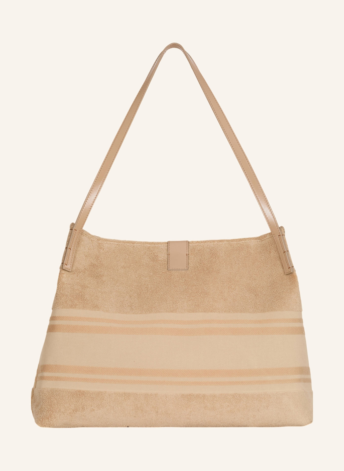 BALMAIN Mittelgroßer Release Shopper aus Baumwollfrottee: KHAKI