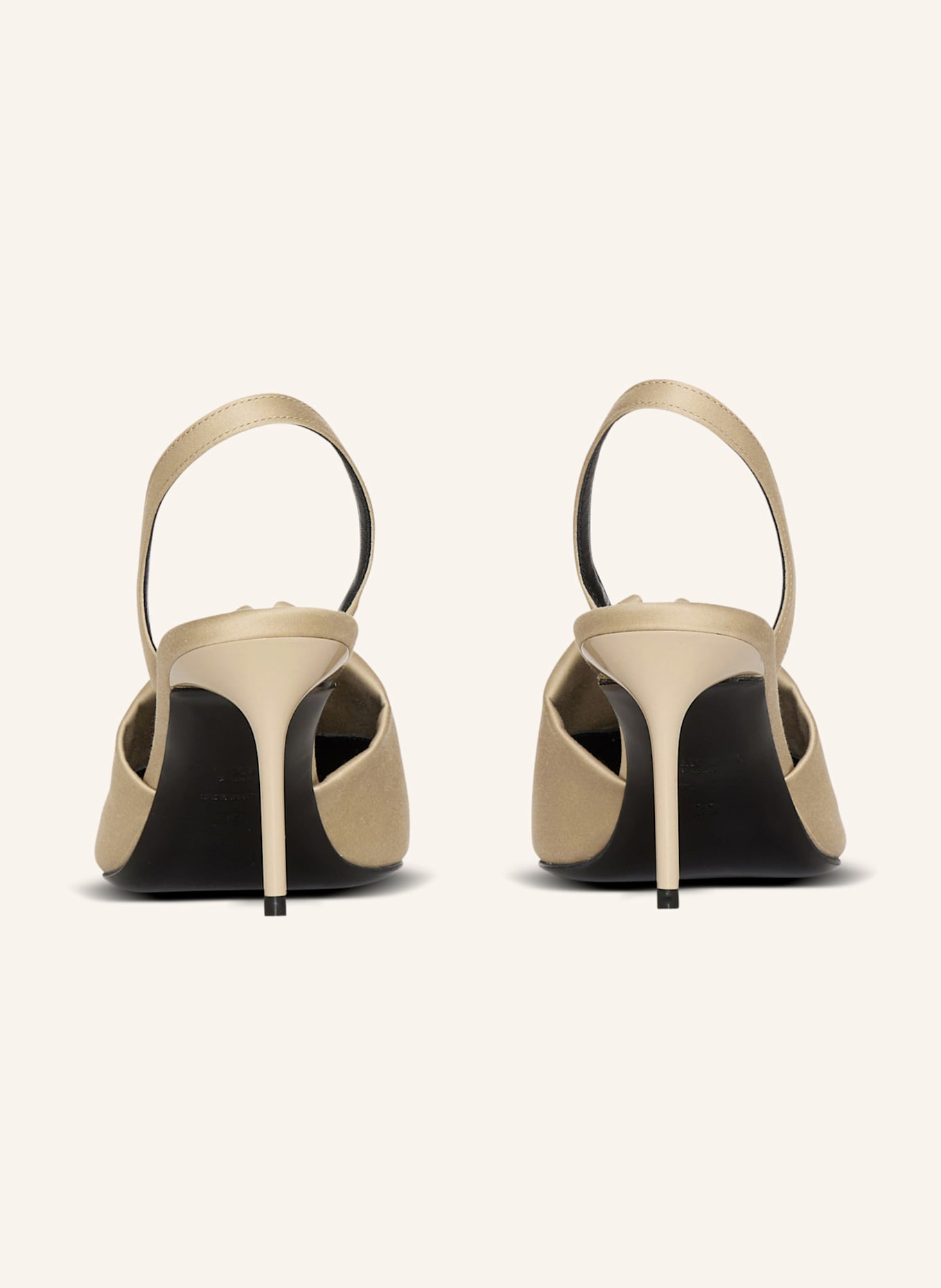 BALMAIN Pumps aus Baumwollgabardine mit Piercing: KHAKI